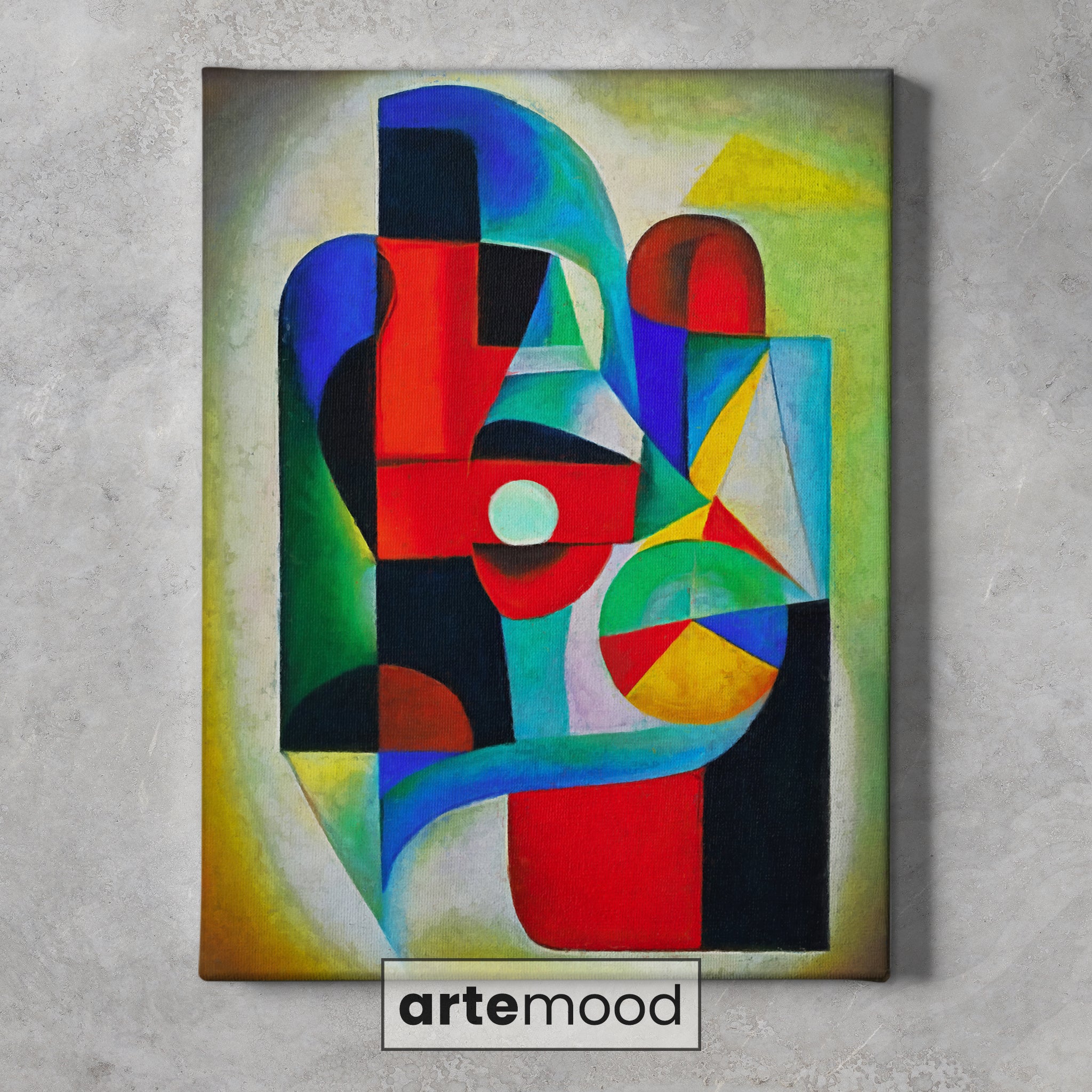 Abstract Artwork Print - Modern Art Canvas - Vibrant Color Art, Expressive, Geometric Composition Art