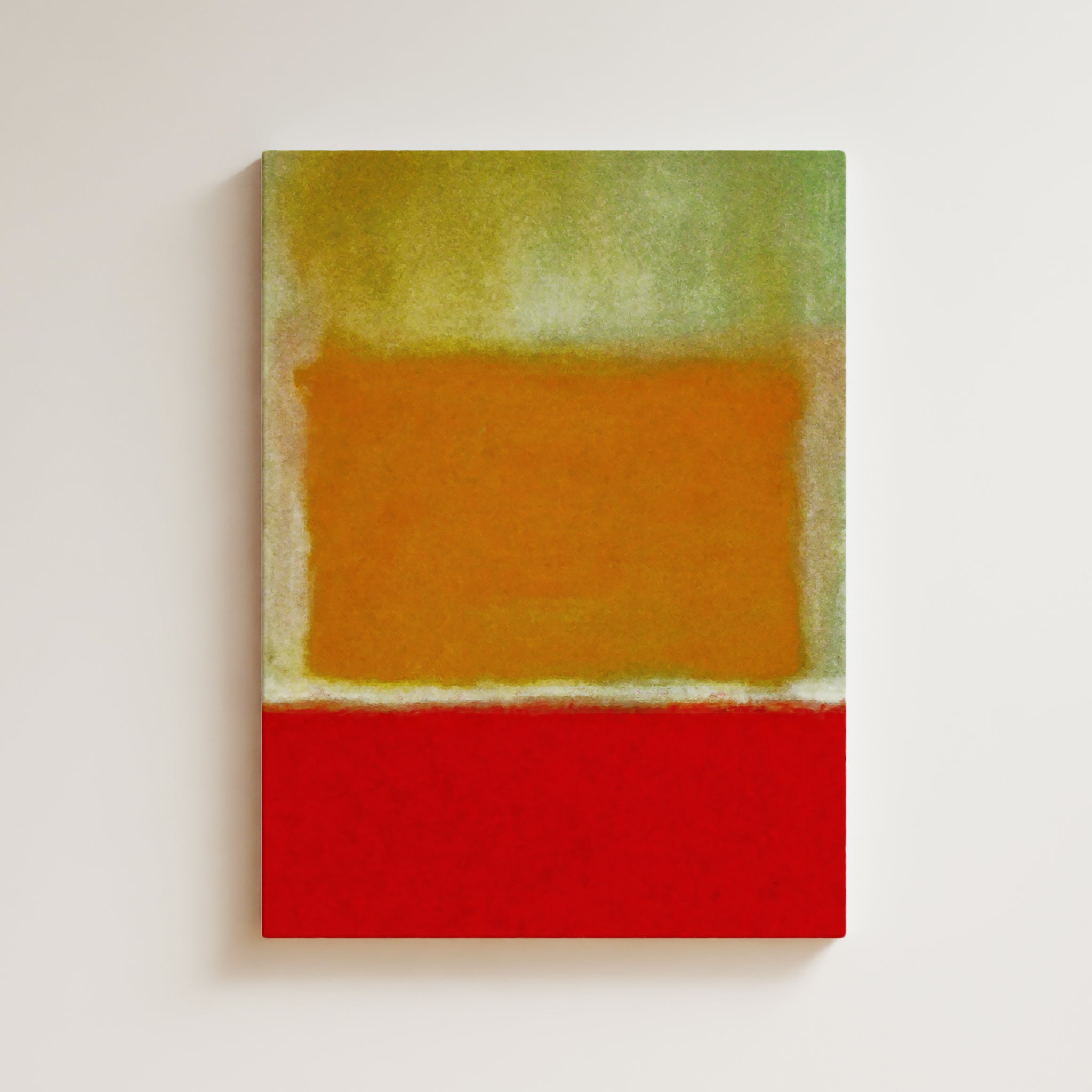 Color Field Artwork Print On Canvas - Minimalist, Zen, Yellow, Red, Orange, Rothko Wall Art Print