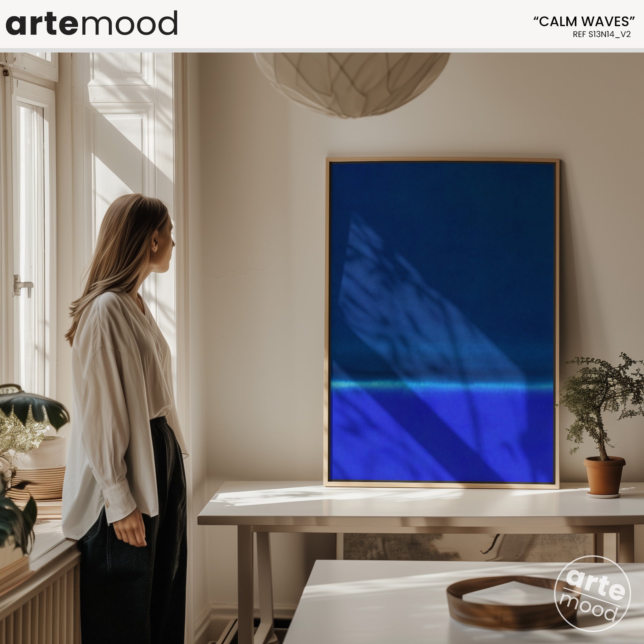 Color Field Artwork Print On Canvas - Minimalist, Zen, Blue Colors, Rothko Style, Chic Wall Art Print