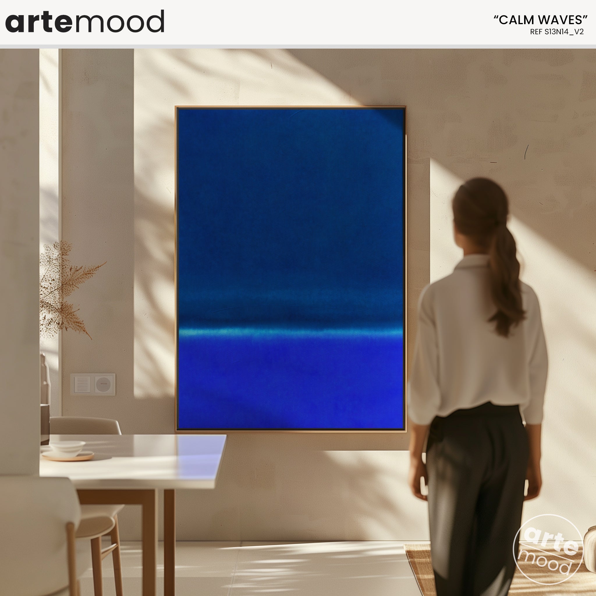 Color Field Artwork Print On Canvas - Minimalist, Zen, Blue Colors, Rothko Style, Chic Wall Art Print