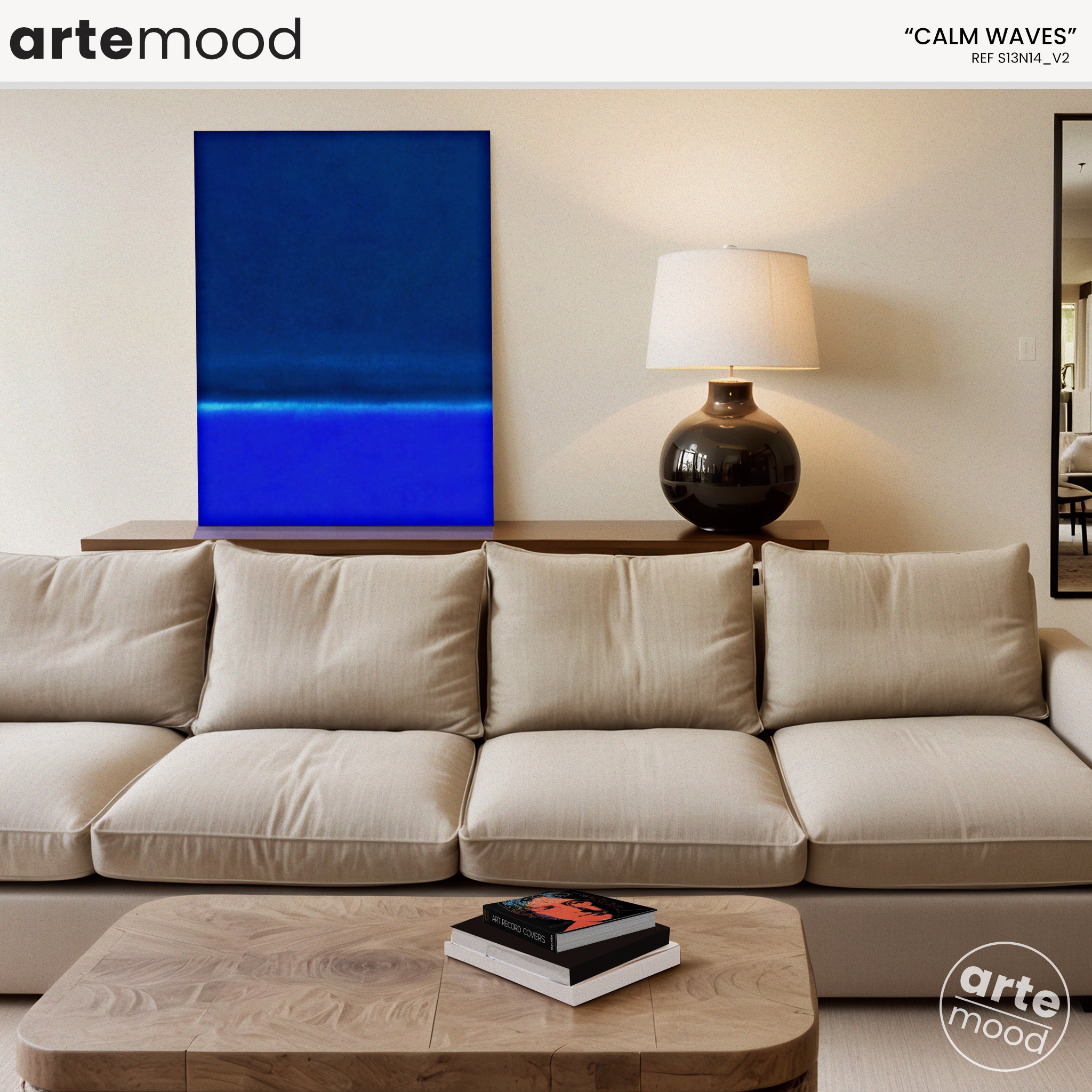 Color Field Artwork Print On Canvas - Minimalist, Zen, Blue Colors, Rothko Style, Chic Wall Art Print