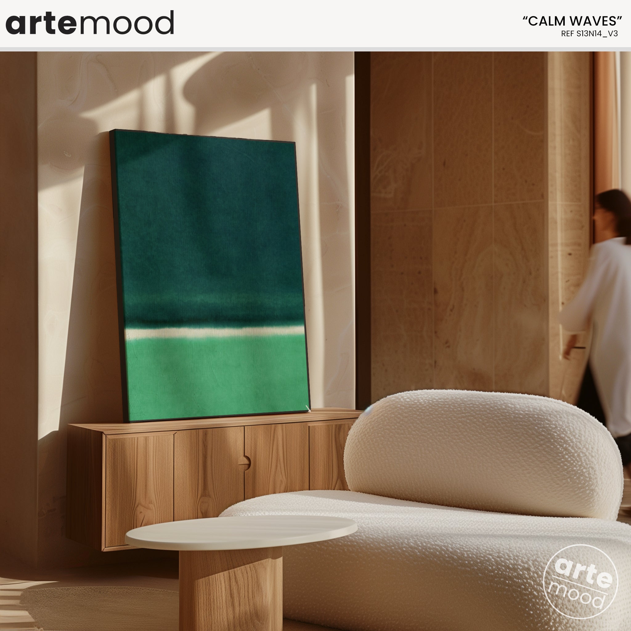 Color Field Artwork Print On Canvas - Minimalist, Zen, Green, Rothko Style Wall Art Framed