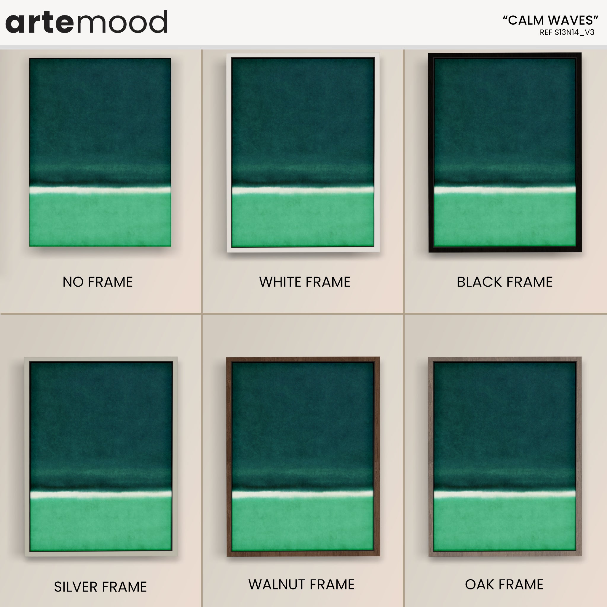 Color Field Artwork Print On Canvas - Minimalist, Zen, Green, Rothko Style Wall Art Framed