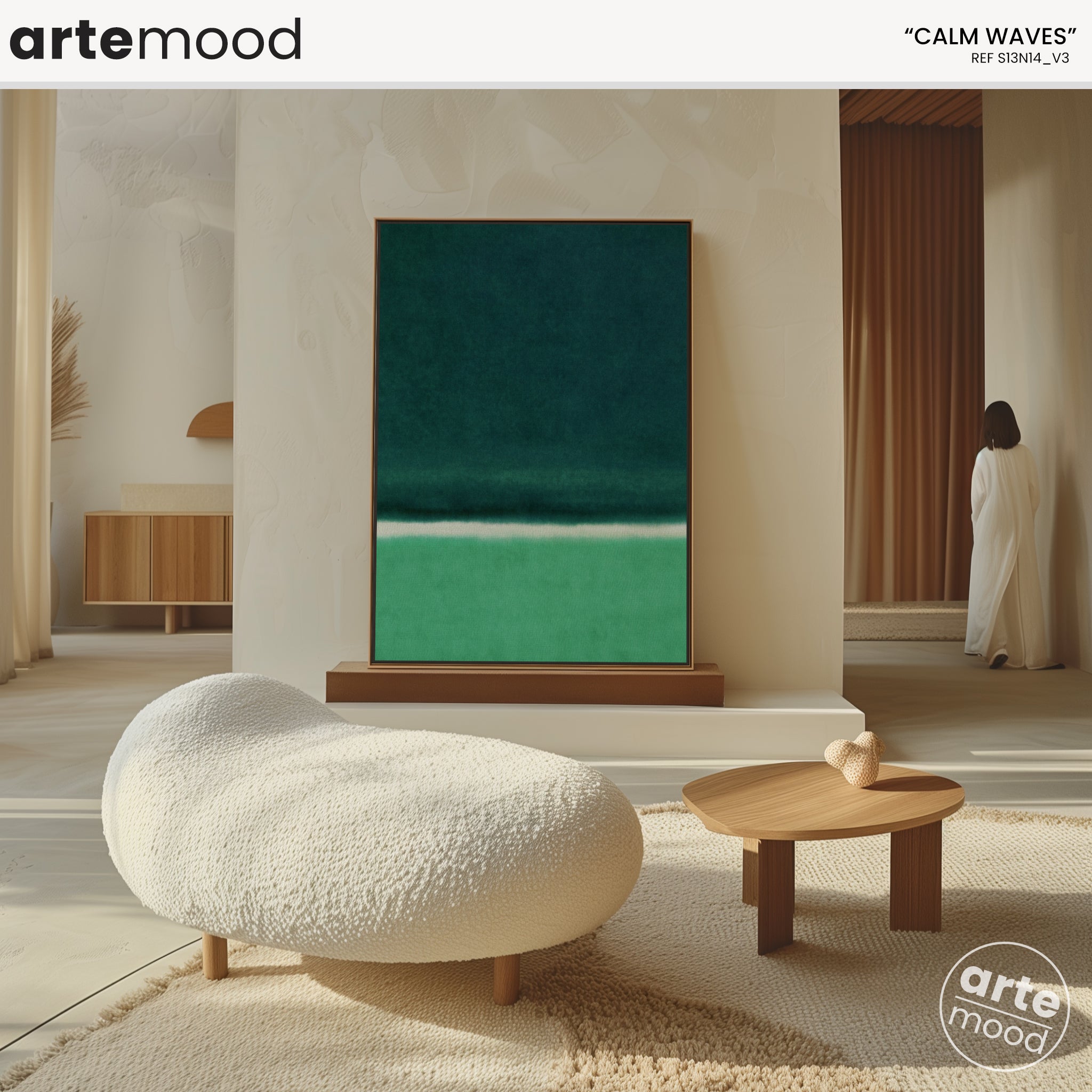 Color Field Artwork Print On Canvas - Minimalist, Zen, Green, Rothko Style Wall Art Framed