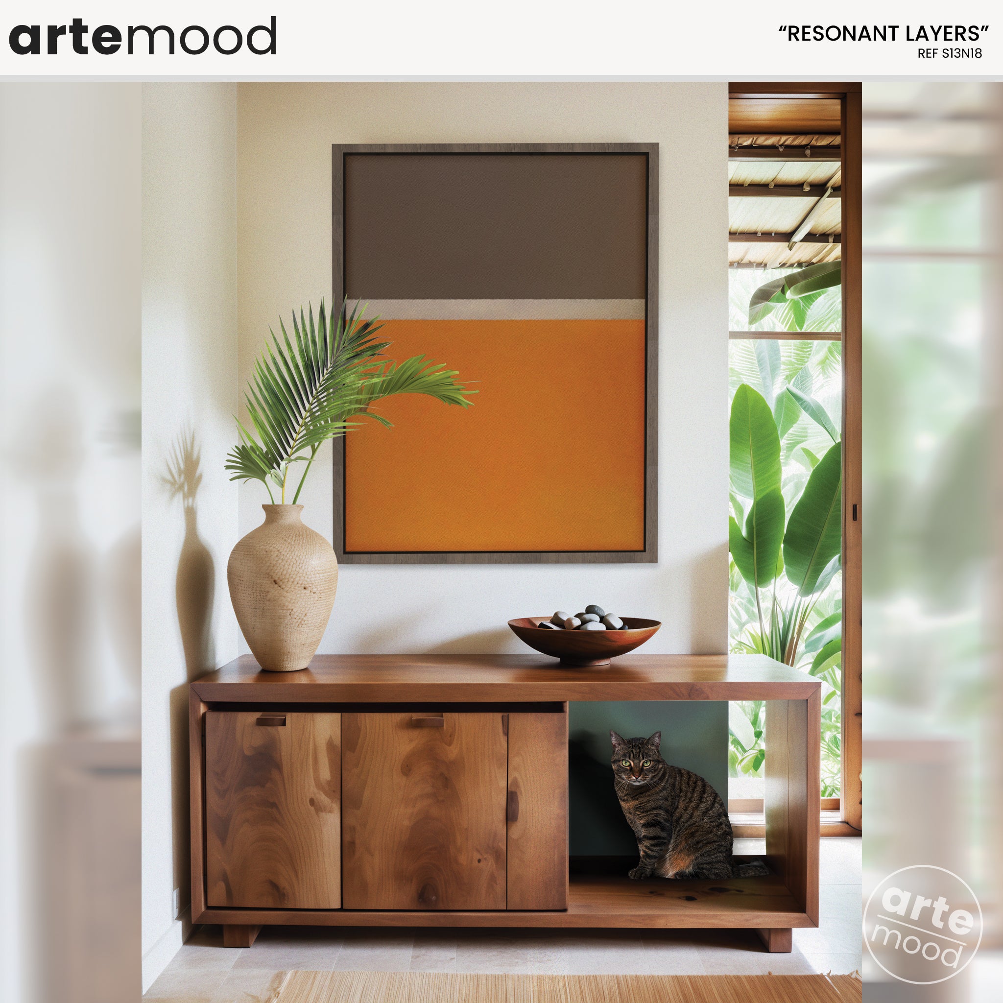 Color Field Artwork Print On Canvas - Minimalist, Orange_Yellow_Brown_Golden_Wall_Art_Framed_Rothko_Style