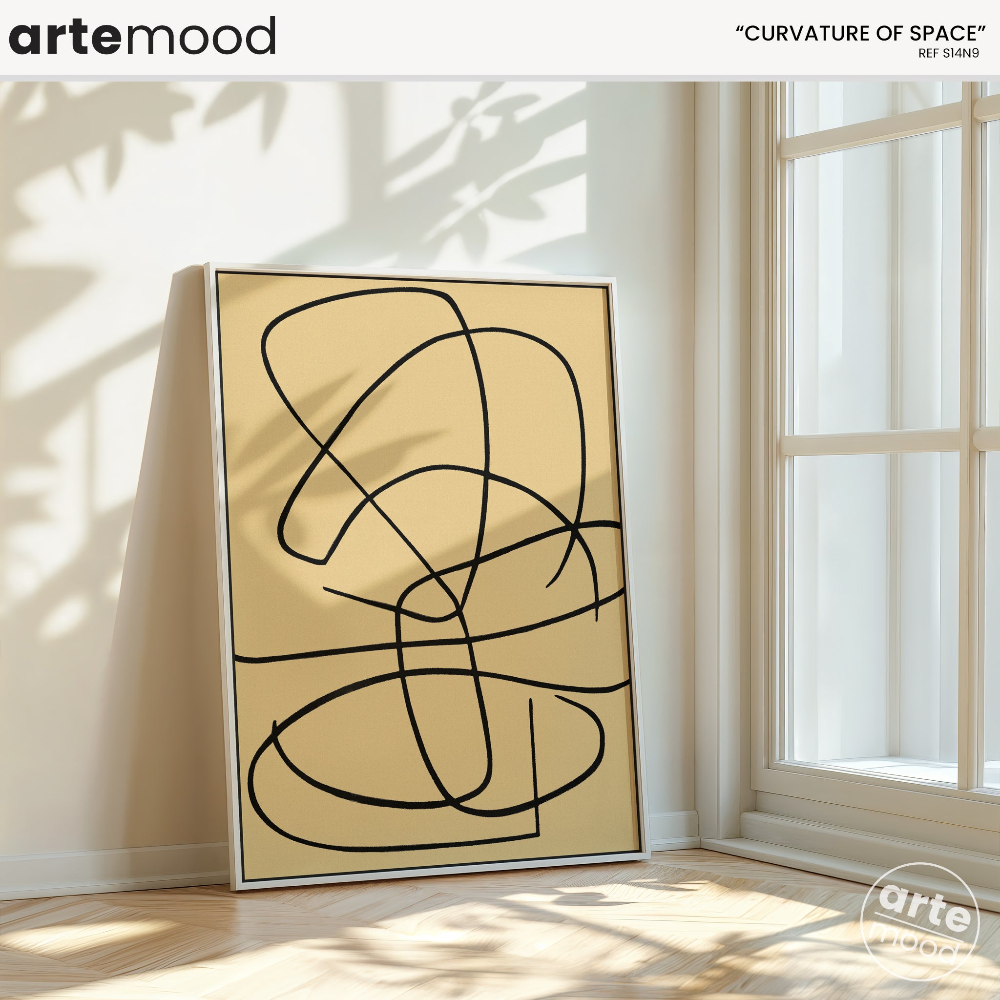 Abstract Artwork Print On Canvas - Minimalist Geometric Modern Art - Black White Composition Line Art