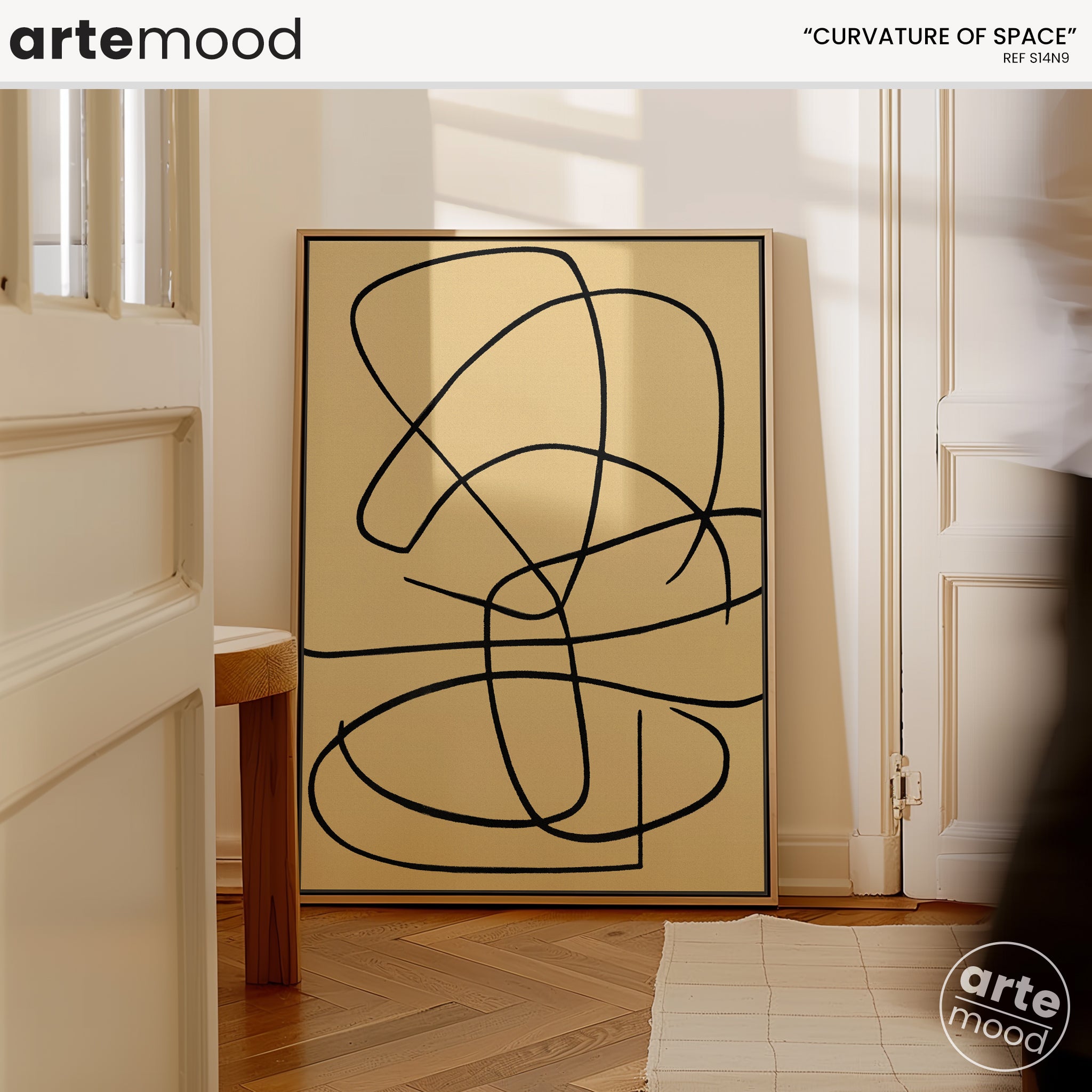 Abstract Artwork Print On Canvas - Minimalist Geometric Modern Art - Black White Composition Line Art