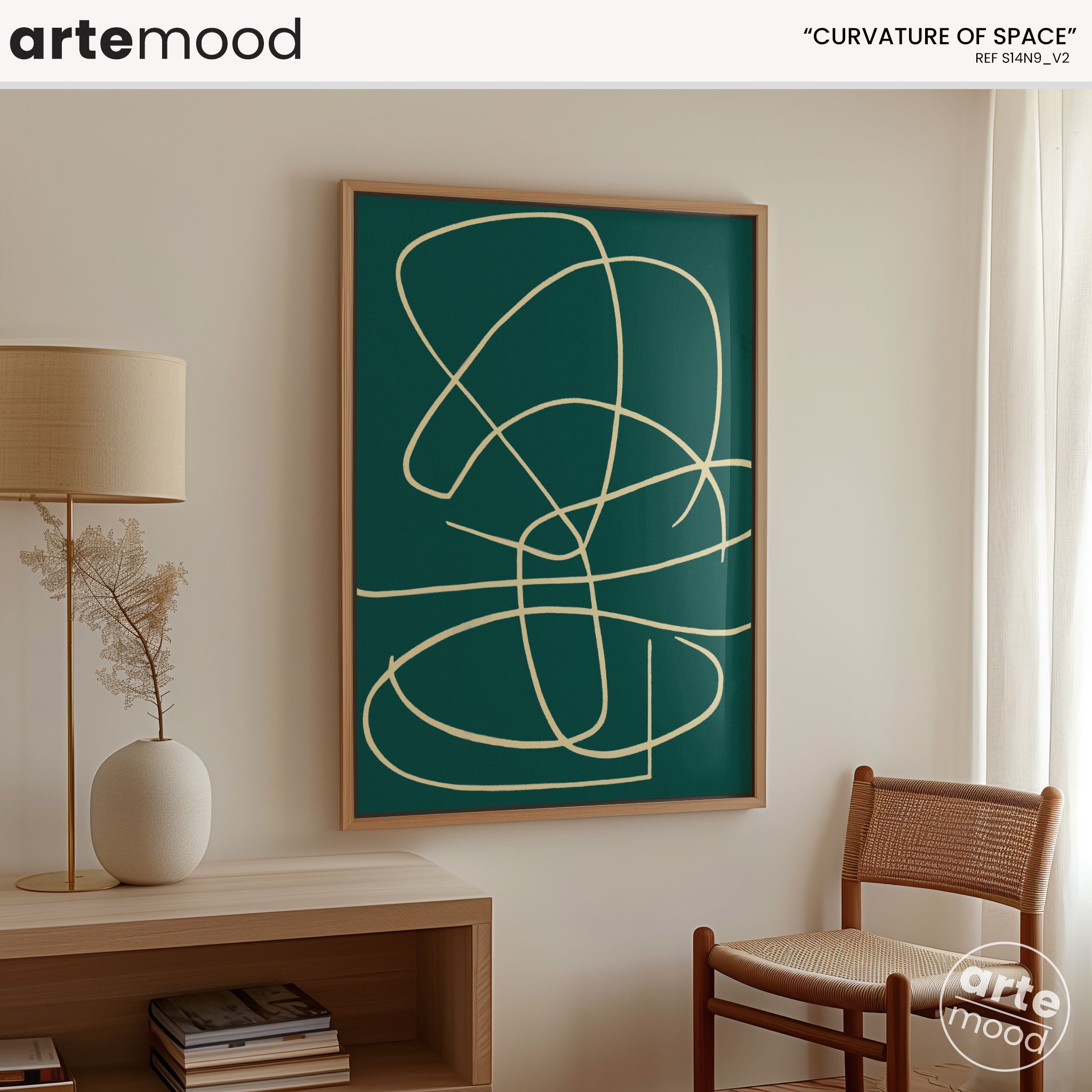 Abstract Artwork Print On Canvas - Minimalist Line Art - Fluid Art - White On Blue Lines