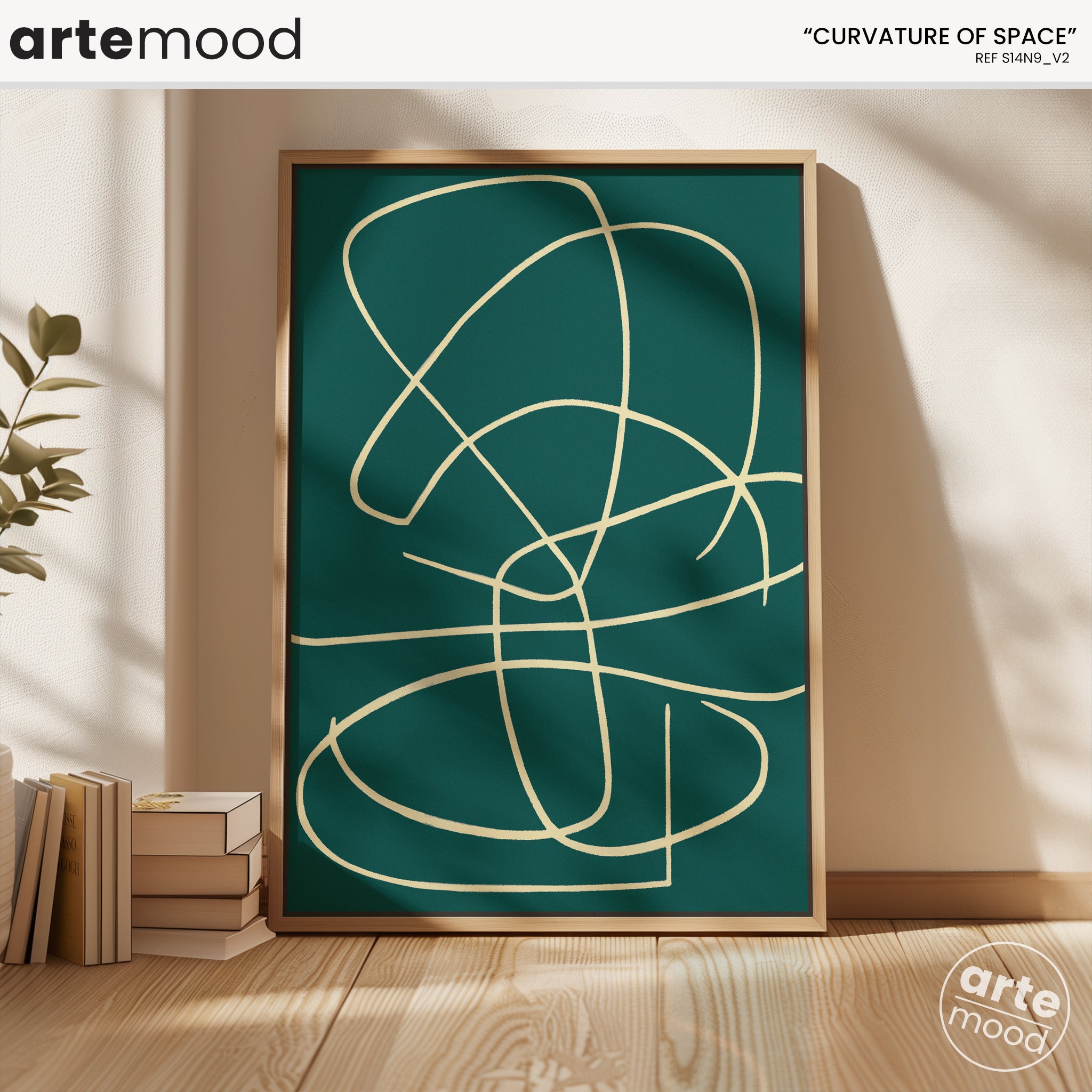 Abstract Artwork Print On Canvas - Minimalist Line Art - Fluid Art - White On Blue Lines