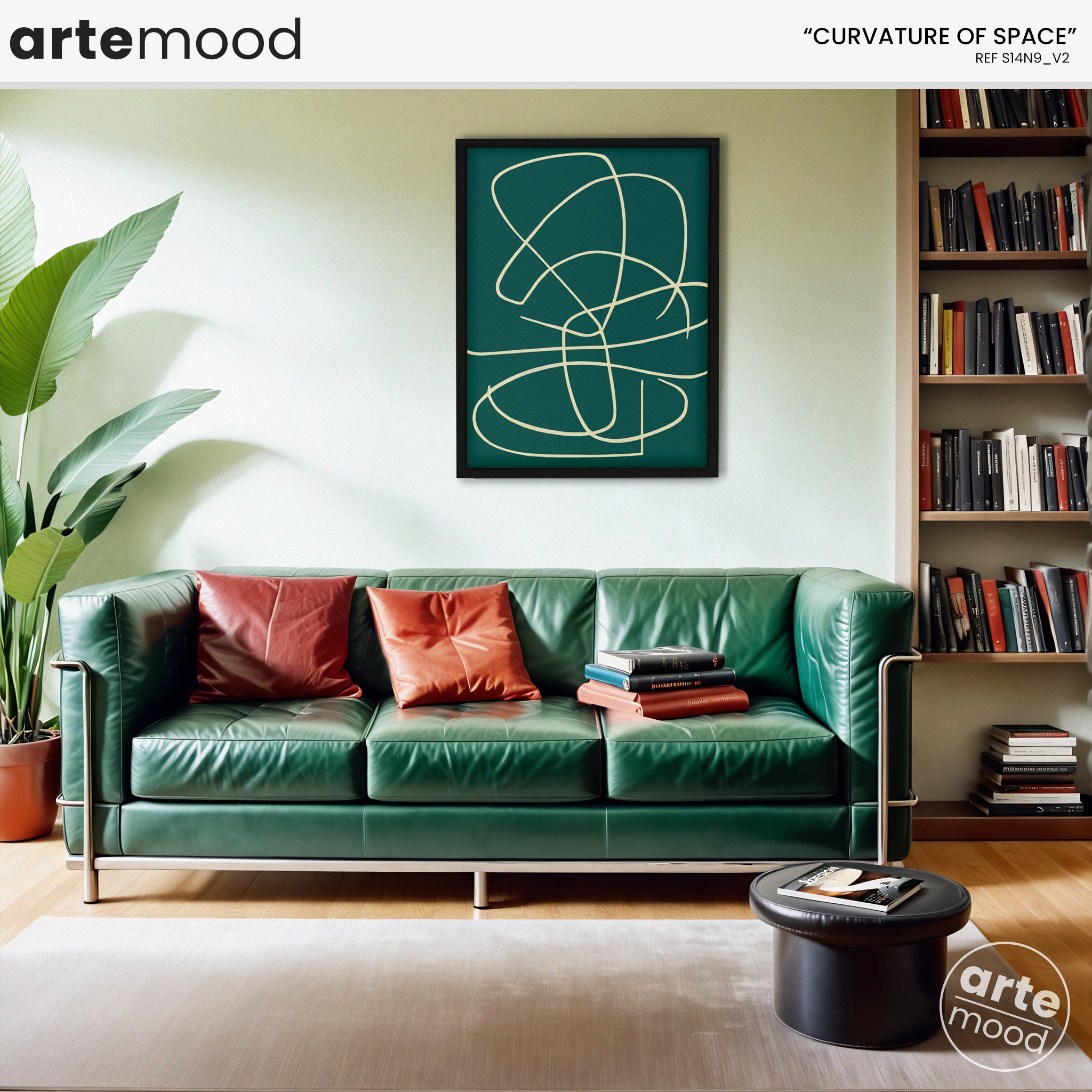 Abstract Artwork Print On Canvas - Minimalist Line Art - Fluid Art - White On Blue Lines