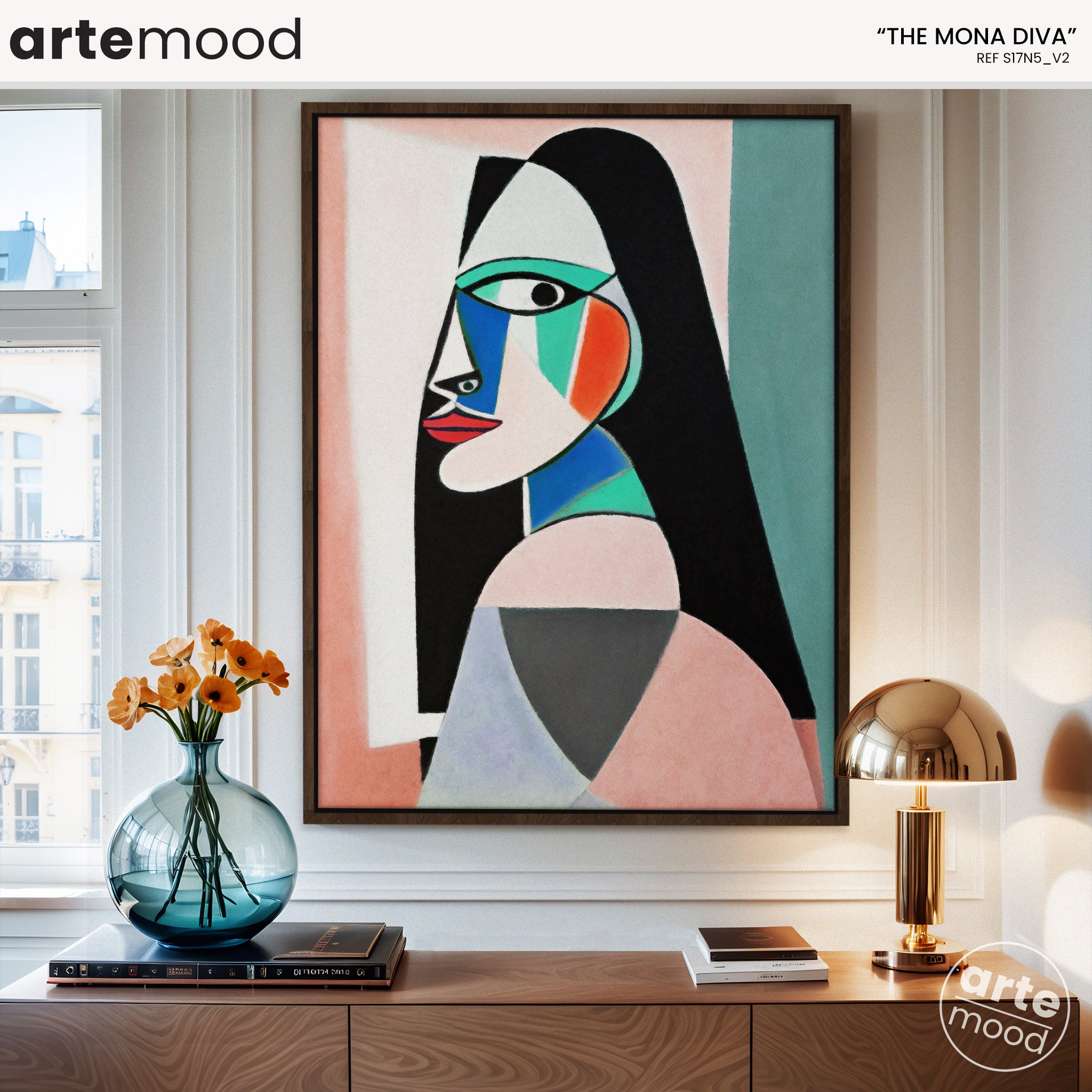 Selling Original Handmade Geometric Portrait Art on Canvas: The High-Minded Vigil