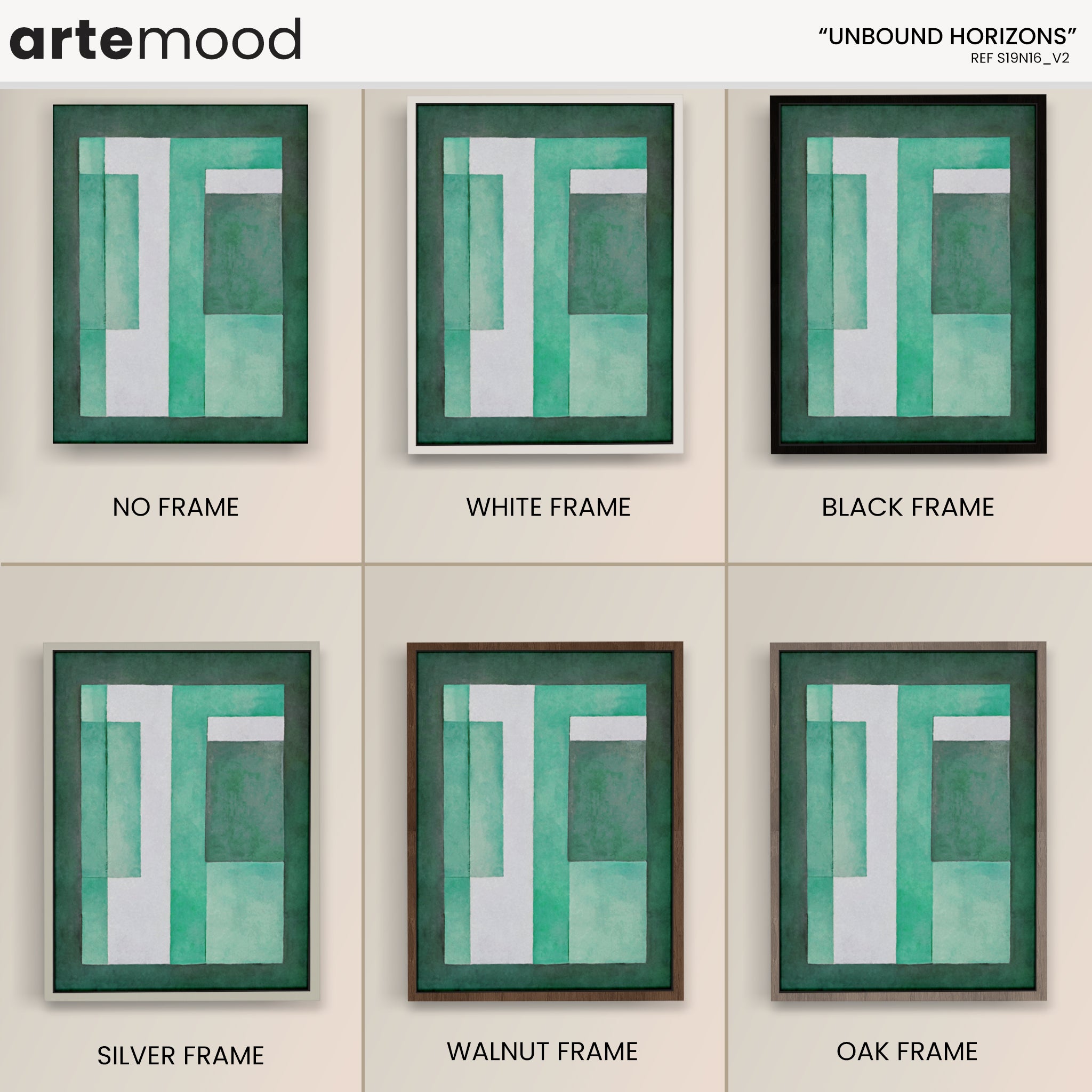 Abstract Artwork Print On Canvas - Minimalist Geometric Modern Art - Green, White, Geometry Minimal Wall Art