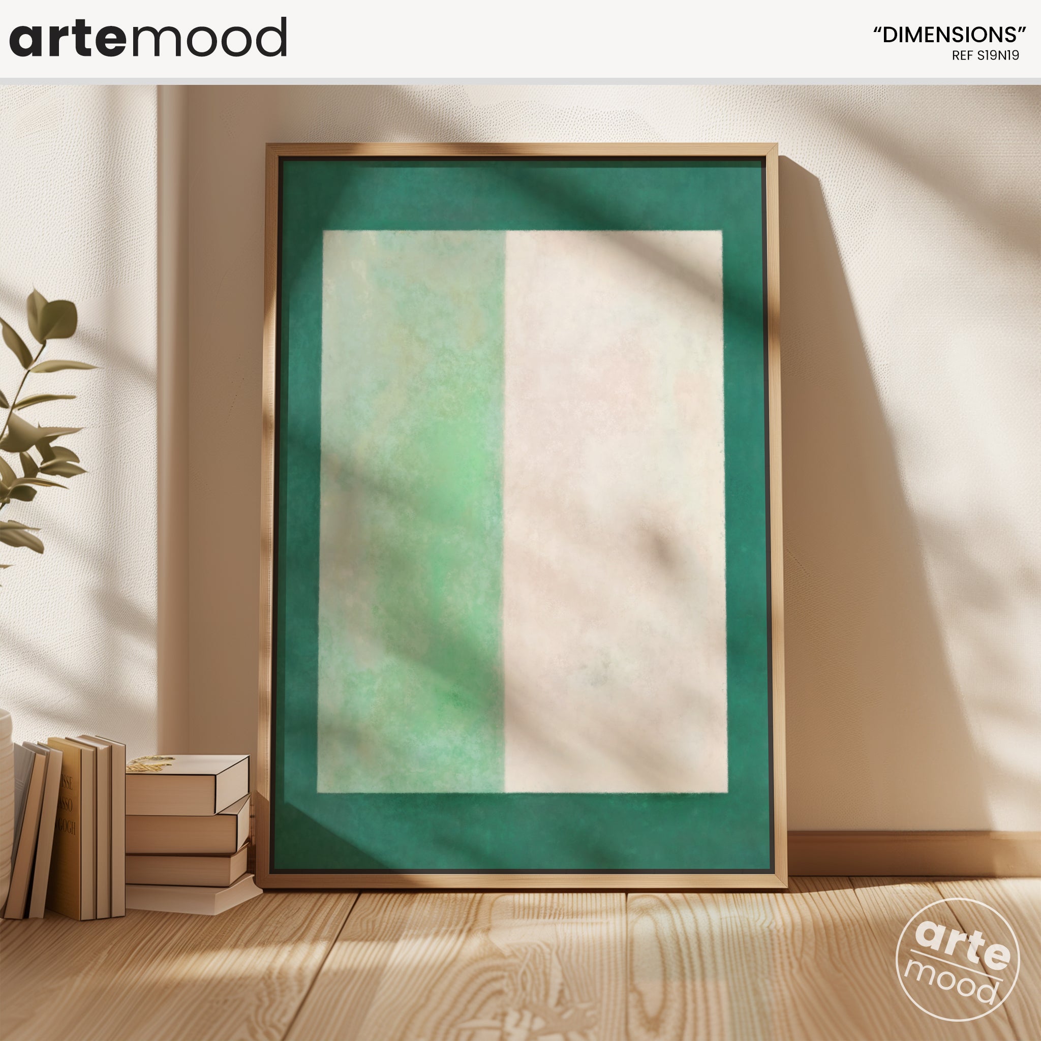 Color Field Artwork Print On Canvas - Minimalist, Zen, Blue, White, Minimal Composition Square Form