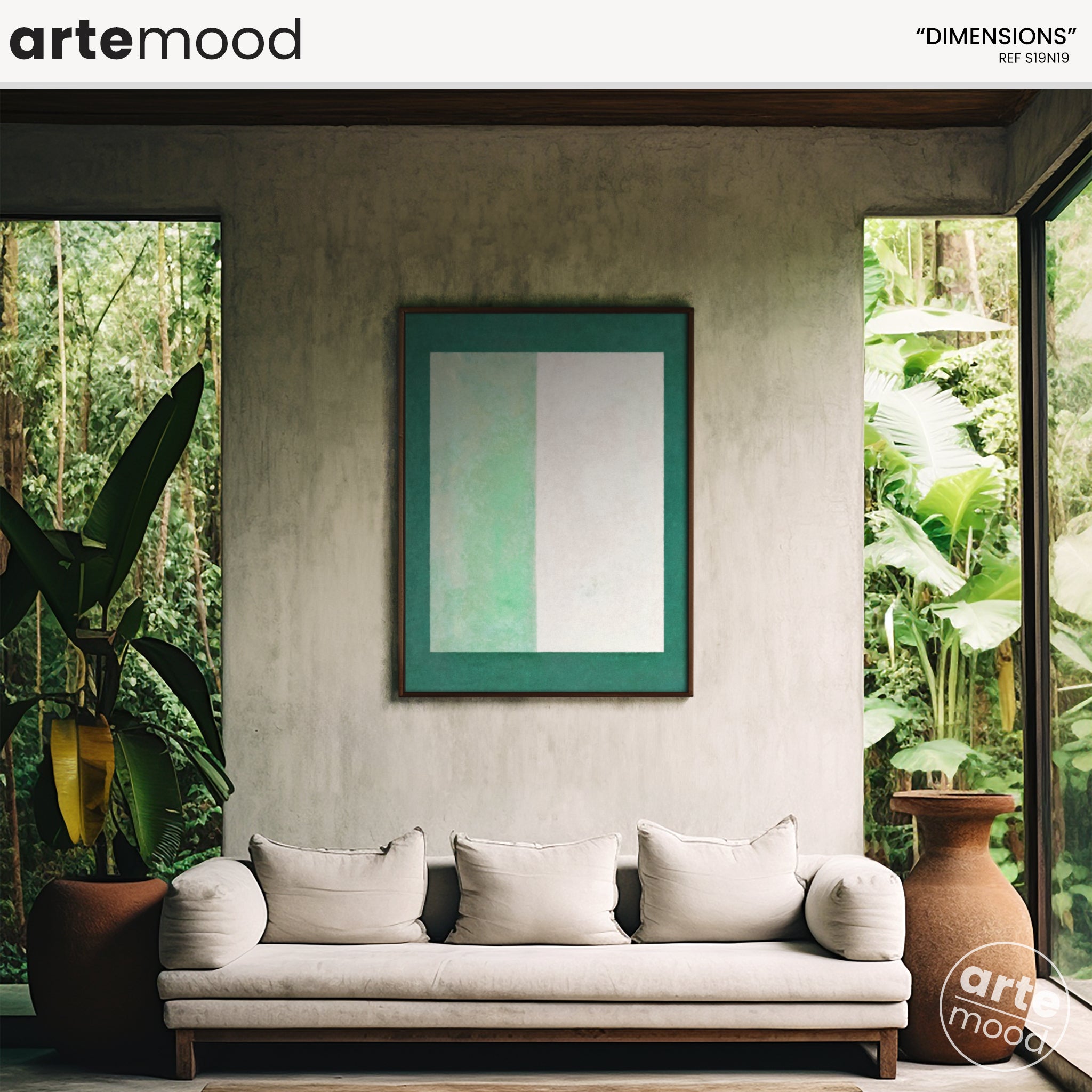 Color Field Artwork Print On Canvas - Minimalist, Zen, Blue, White, Minimal Composition Square Form