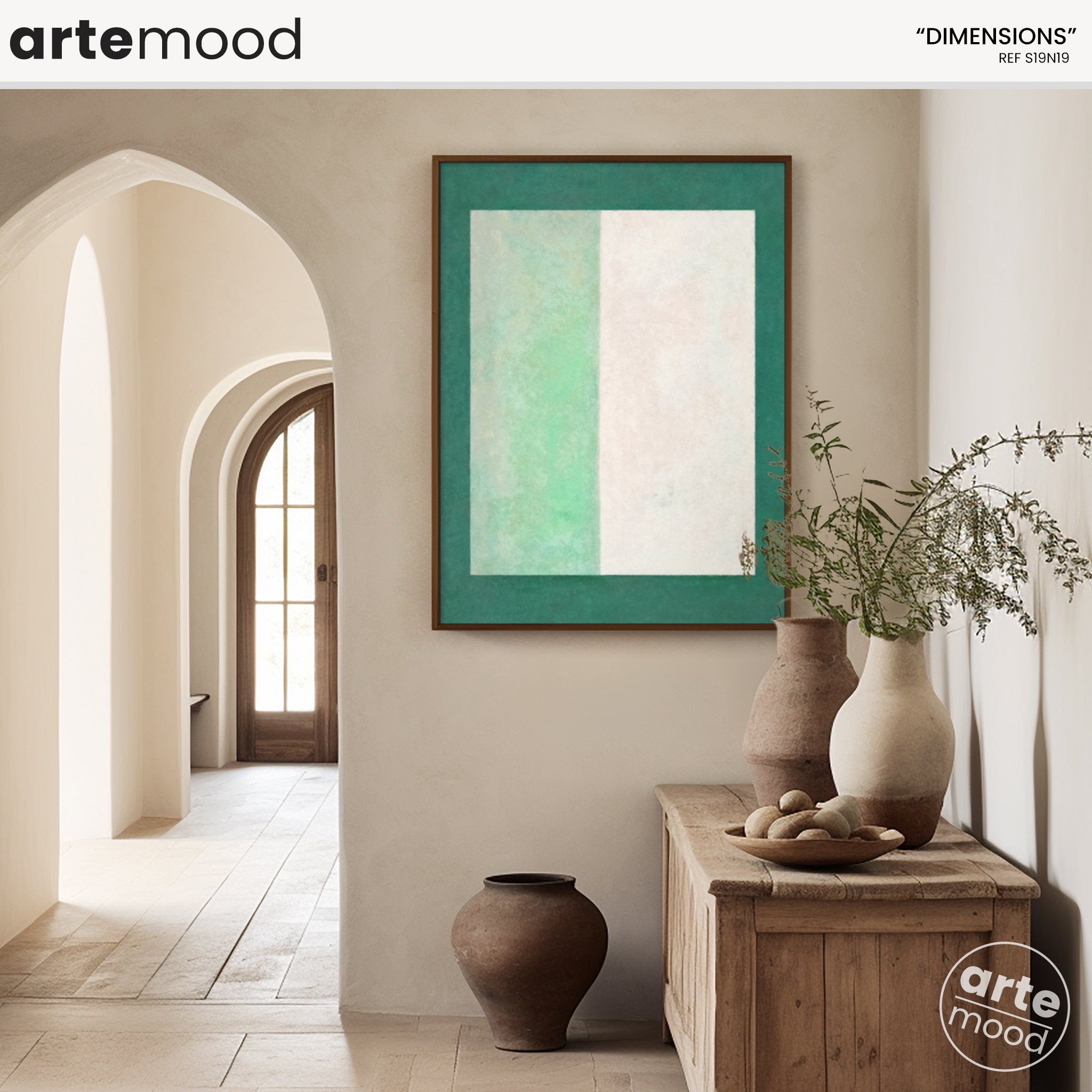 Color Field Artwork Print On Canvas - Minimalist, Zen, Blue, White, Minimal Composition Square Form