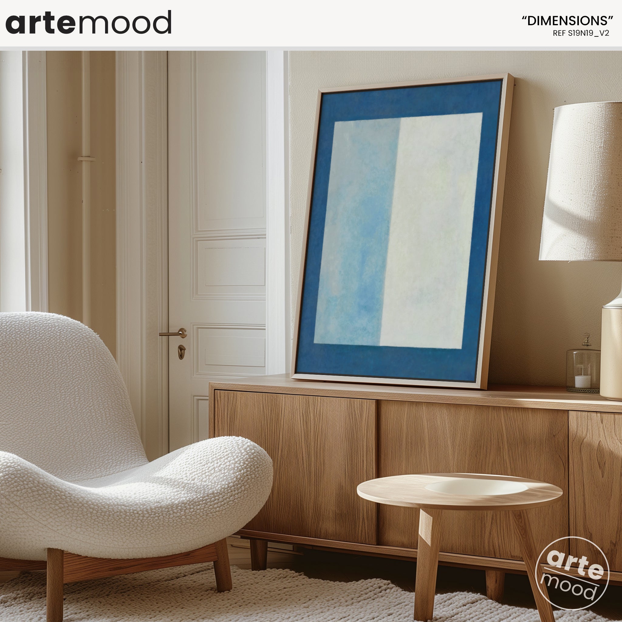 Color Field Artwork Print On Canvas - Minimalist, Blue Color, Zen, Serene, Calm Wall Art Sea Ocean Blue