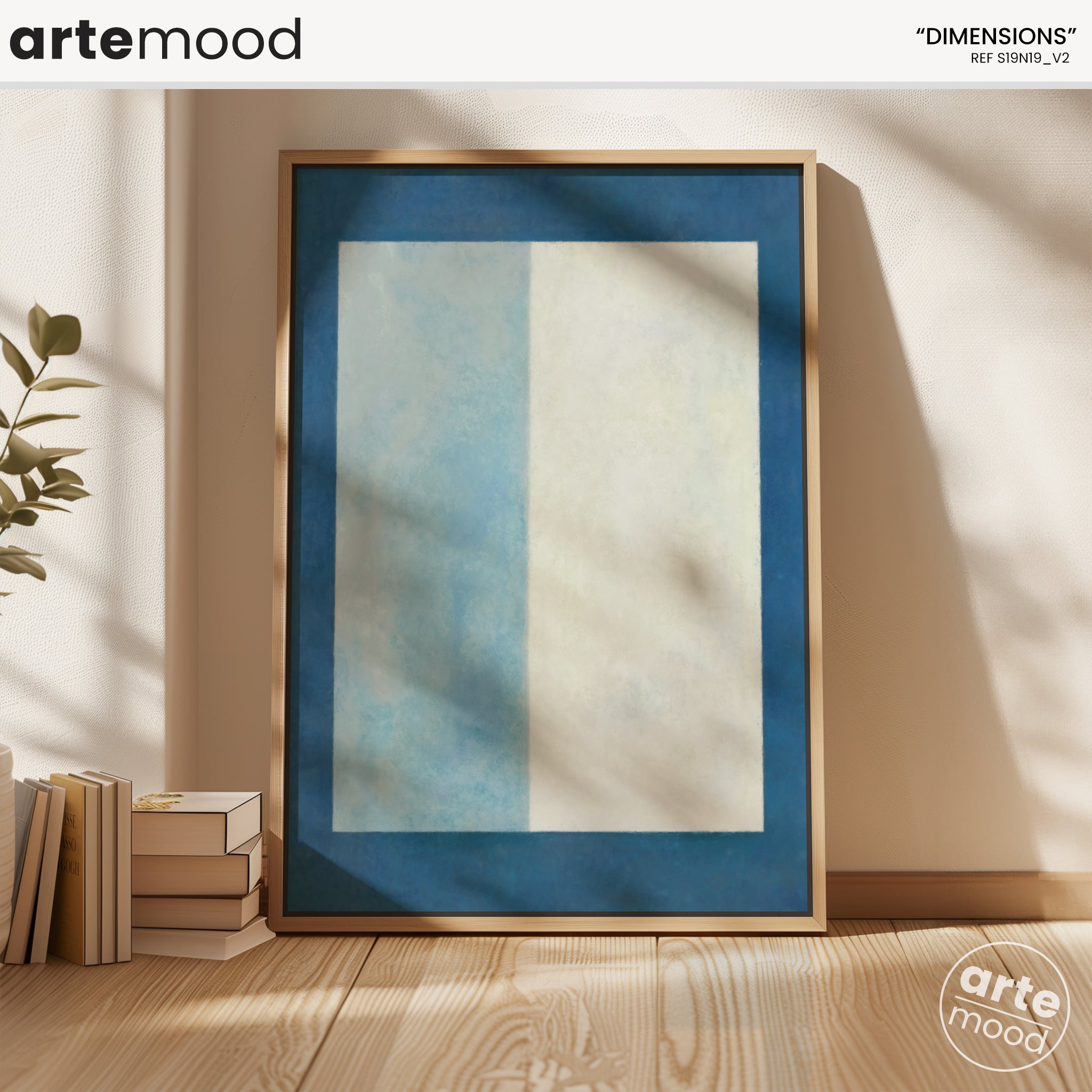 Color Field Artwork Print On Canvas - Minimalist, Blue Color, Zen, Serene, Calm Wall Art Sea Ocean Blue