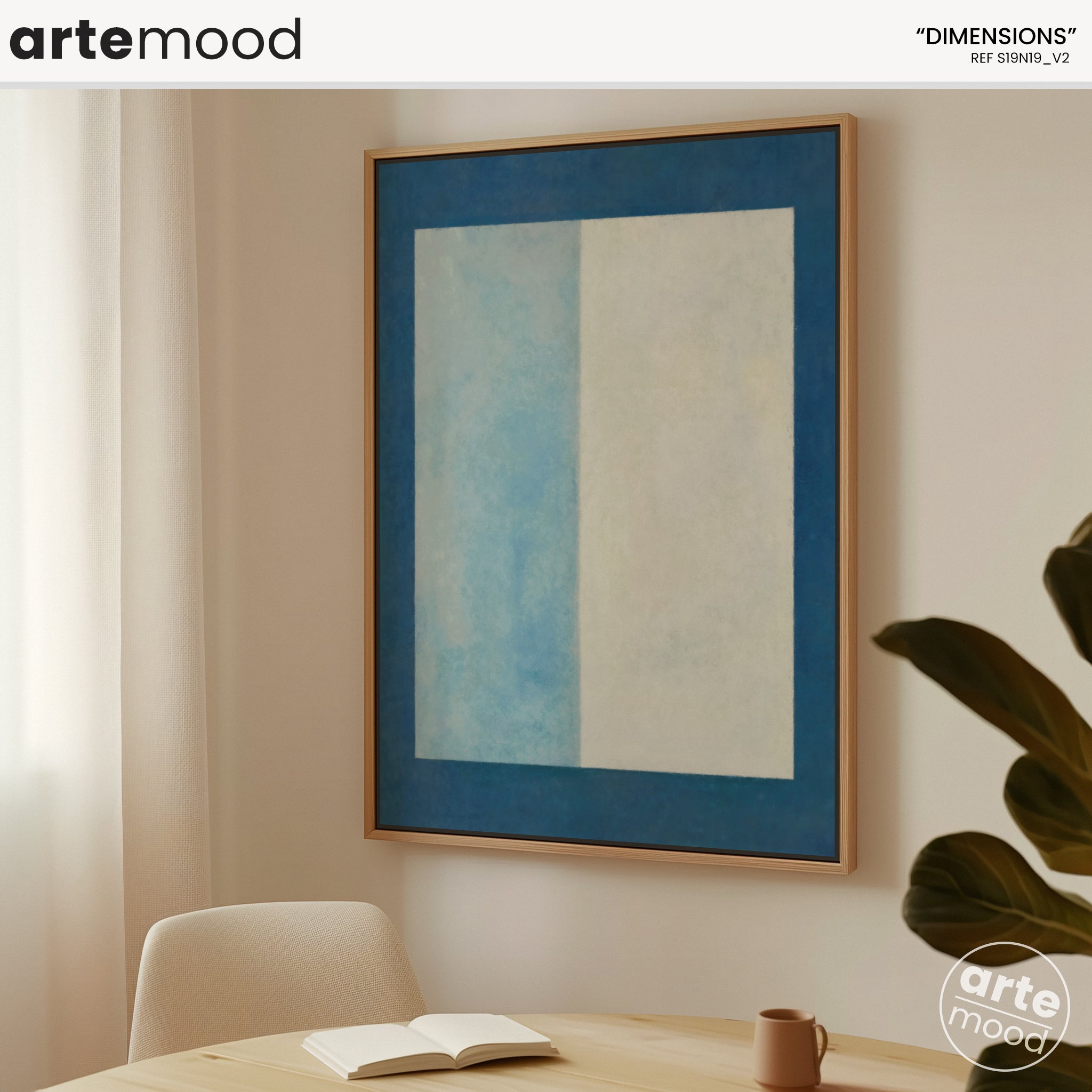 Color Field Artwork Print On Canvas - Minimalist, Blue Color, Zen, Serene, Calm Wall Art Sea Ocean Blue