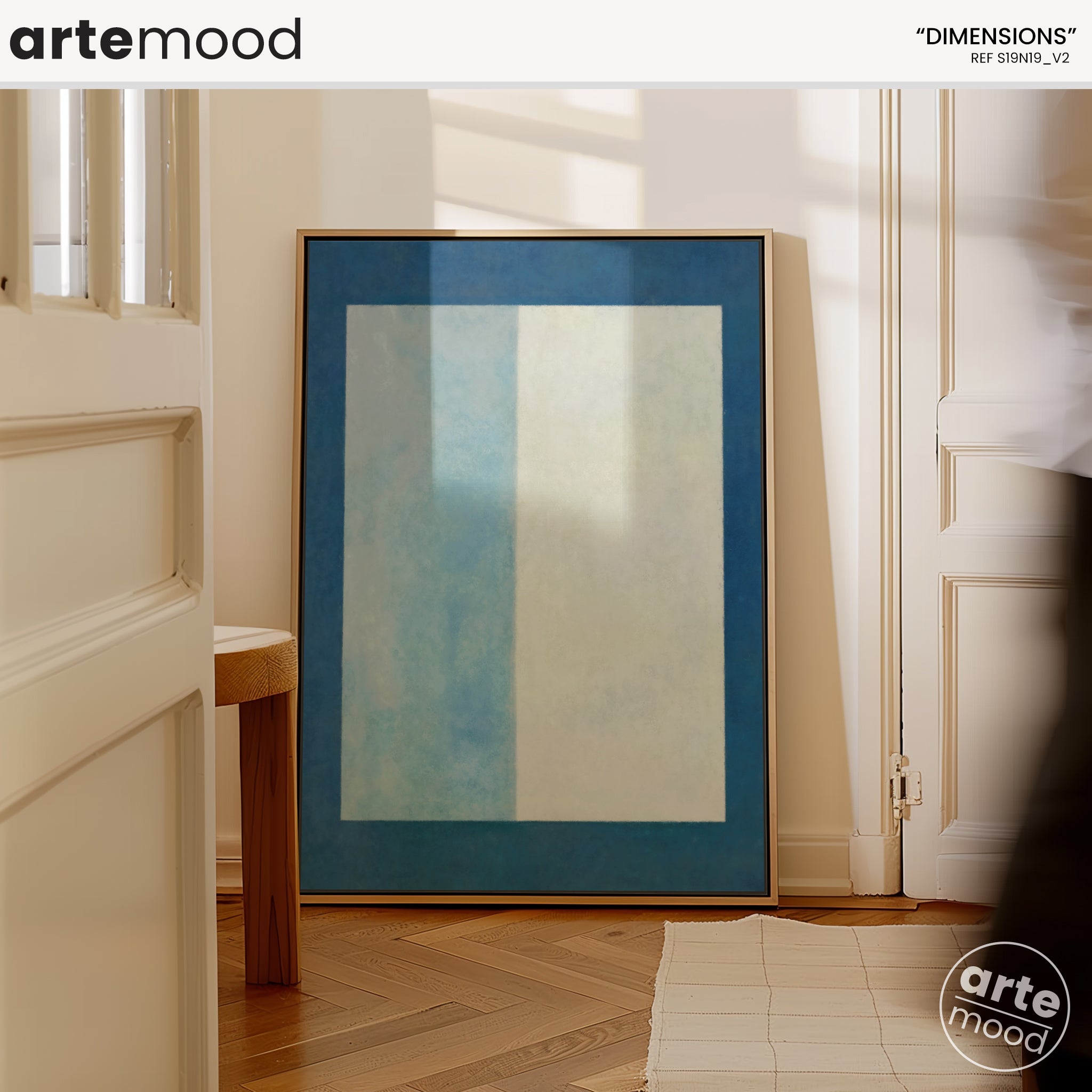 Color Field Artwork Print On Canvas - Minimalist, Blue Color, Zen, Serene, Calm Wall Art Sea Ocean Blue