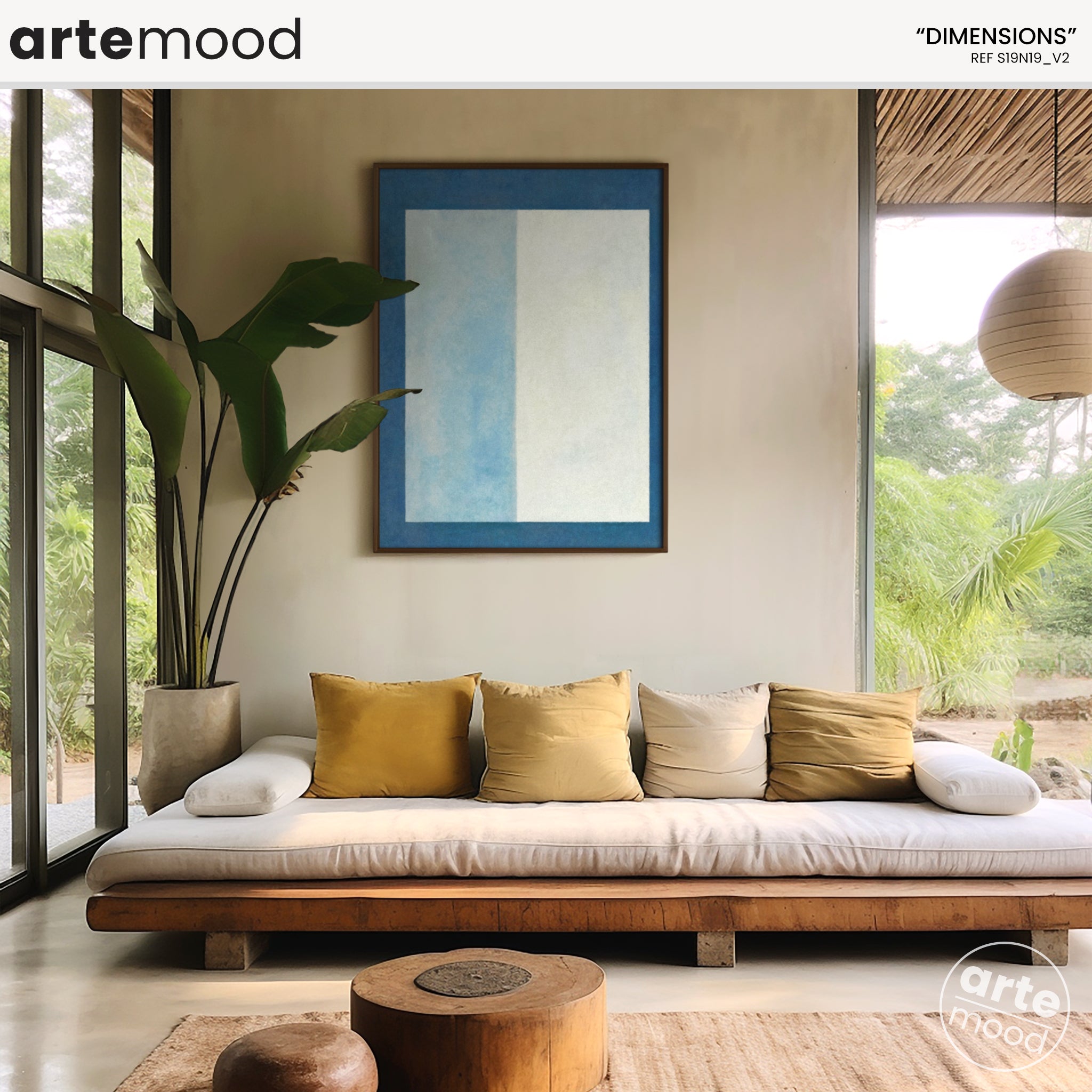 Color Field Artwork Print On Canvas - Minimalist, Blue Color, Zen, Serene, Calm Wall Art Sea Ocean Blue