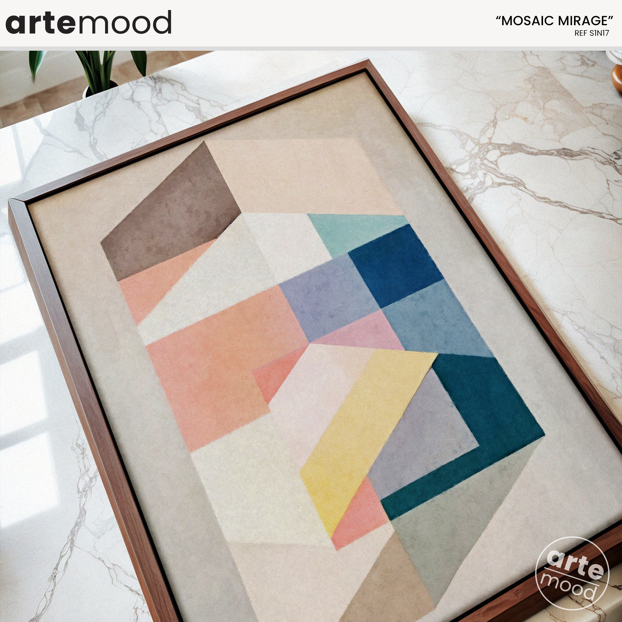Abstract Artwork Print On Canvas - Minimalist Geometric Modern Art - Beige, Neutral Colors, Soft Palette, Zen, Harmony, Chic Art