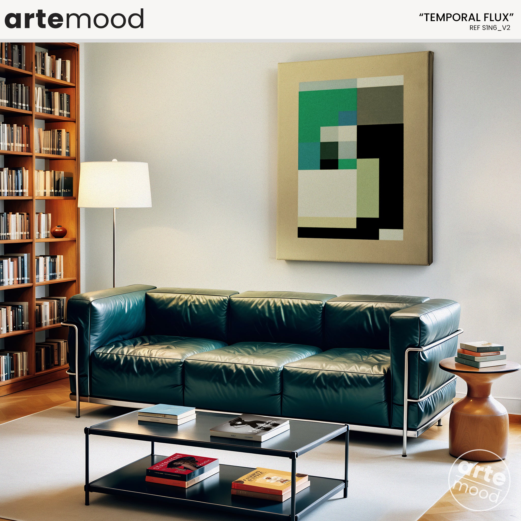 Abstract Artwork Print - Modern Art Canvas - Zen, Minimal Geometric Art Green Beige Calm Chic Decor