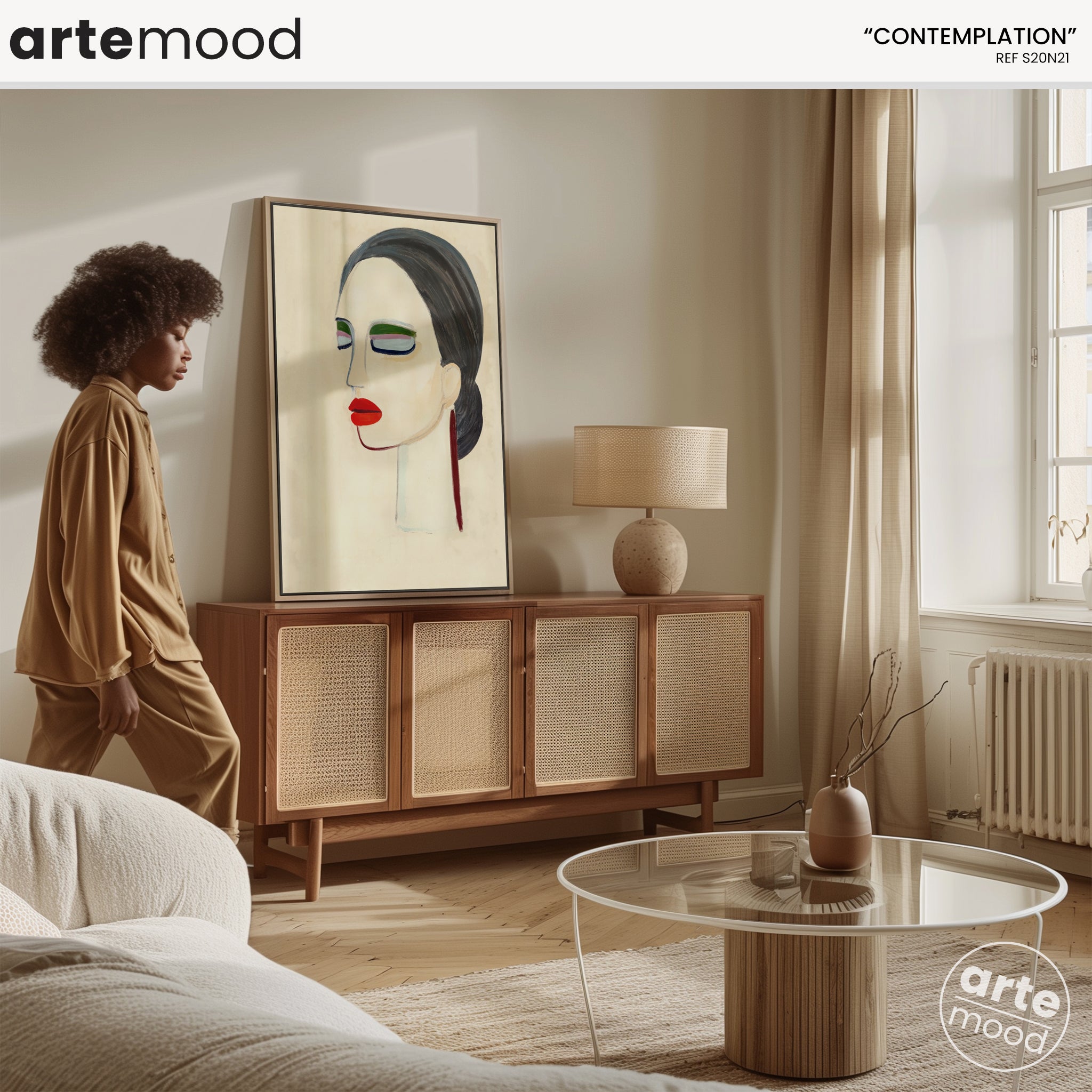 Woman Artwork Print - Portrait Art Print - Expressive Woman Portrait Minimal Wall Art