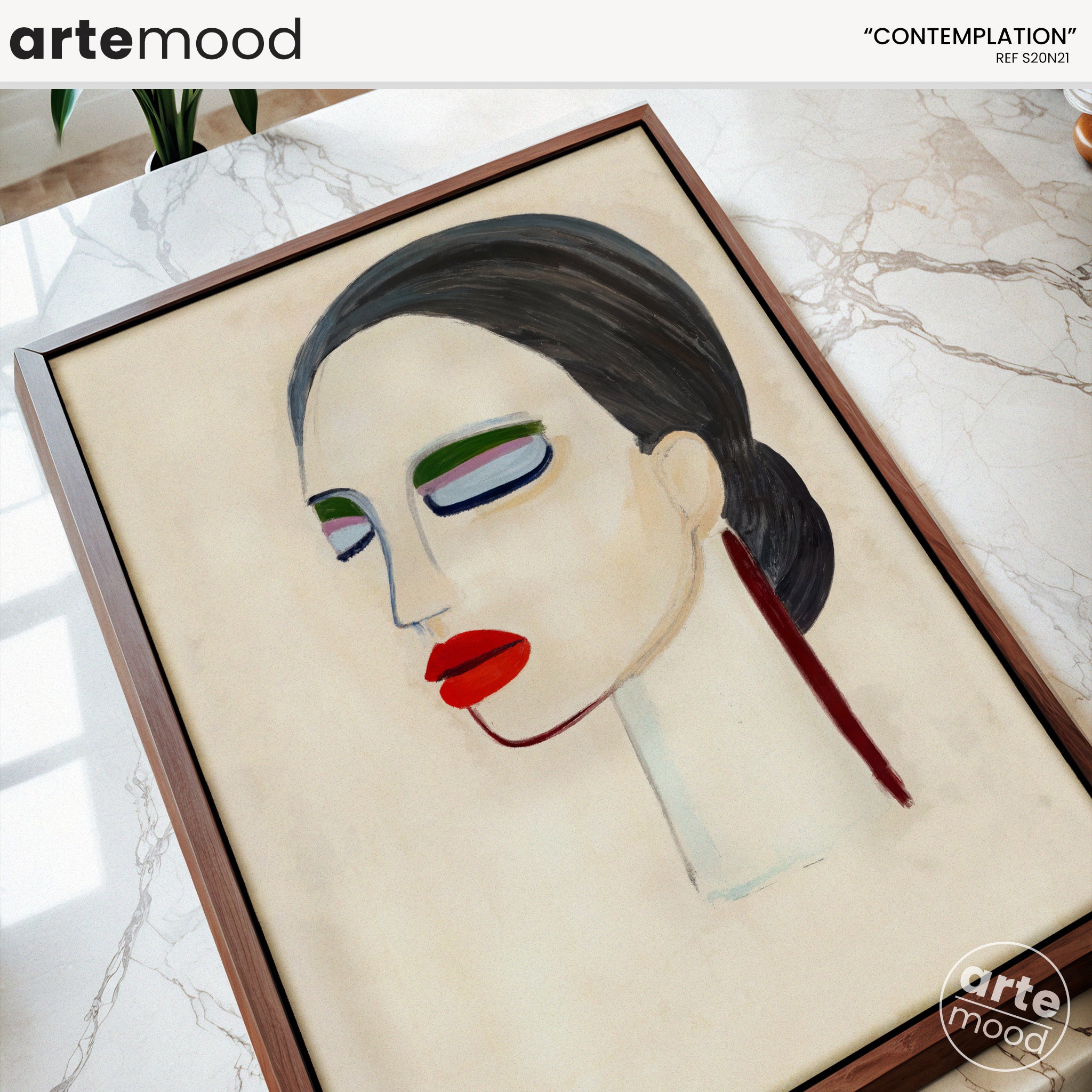 Woman Artwork Print - Portrait Art Print - Expressive Woman Portrait Minimal Wall Art