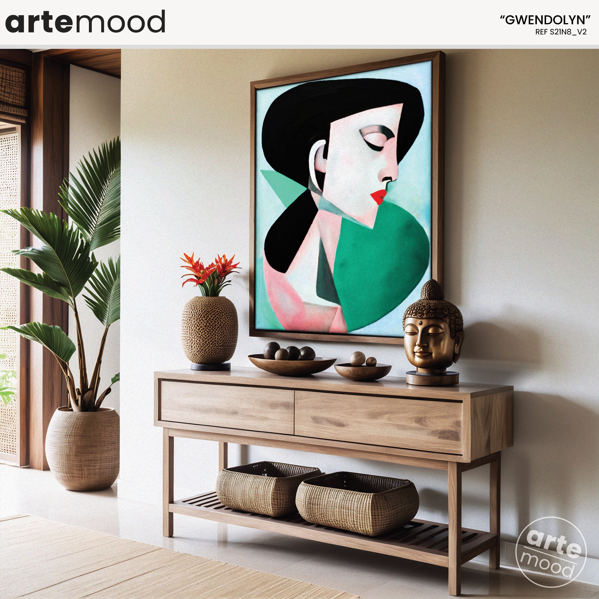Woman Artwork Print - Contemporary Illustration Woman Art Print - Artistic Woman, Portrait, Face, Geometric, Emotional