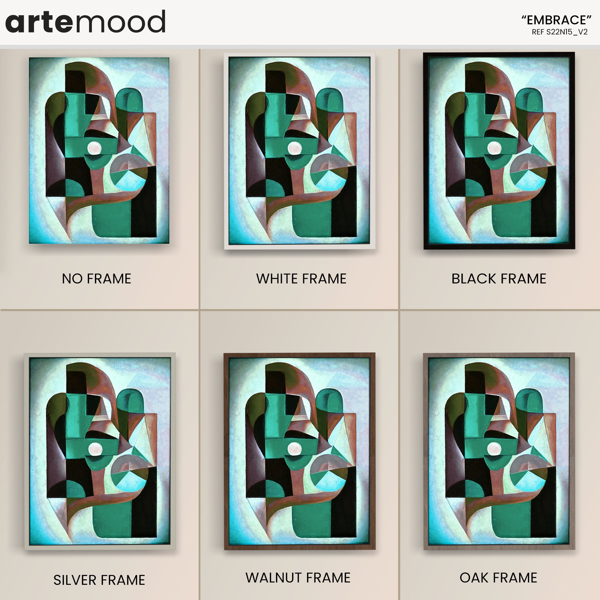 Abstract Artwork Print On Canvas - Modern Art Composition - Green, Earth Tones, Chic Decor Framed Wall Art