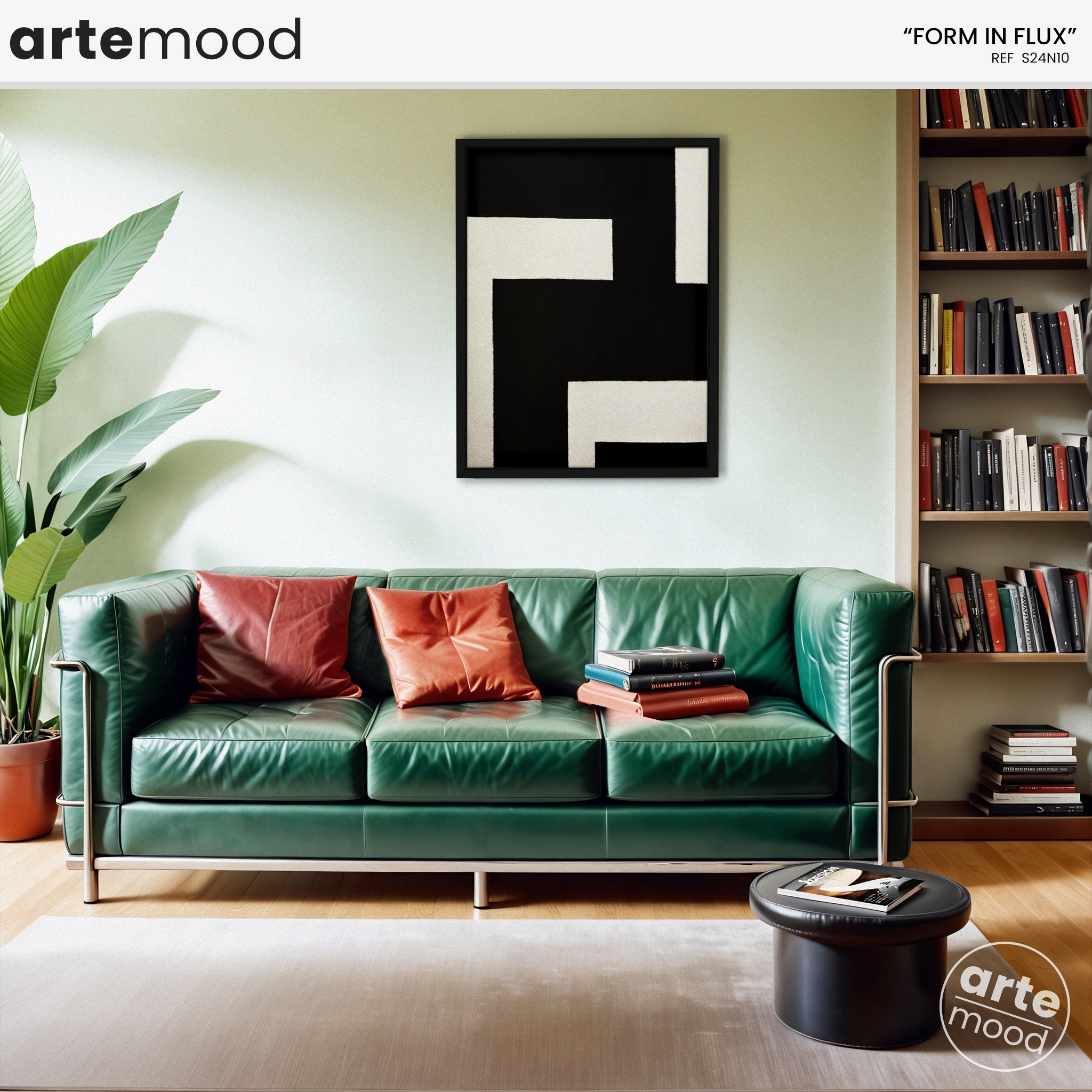 Abstract Artwork Print On Canvas - Minimalist Geometric Modern Art - Black White Composition
