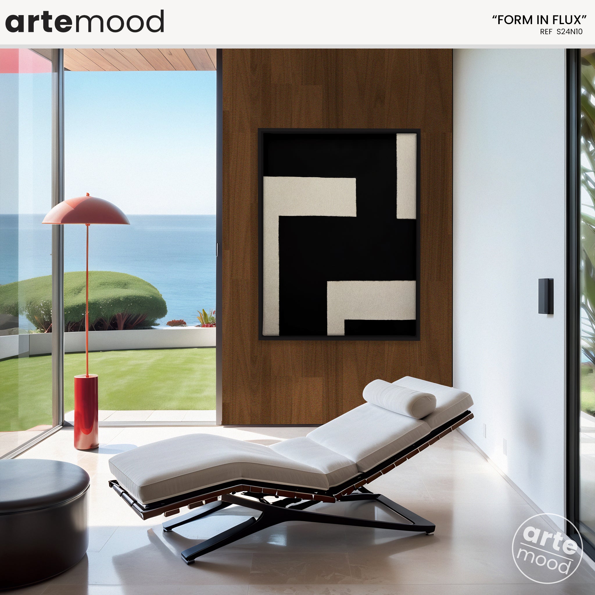 Abstract Artwork Print On Canvas - Minimalist Geometric Modern Art - Black White Composition
