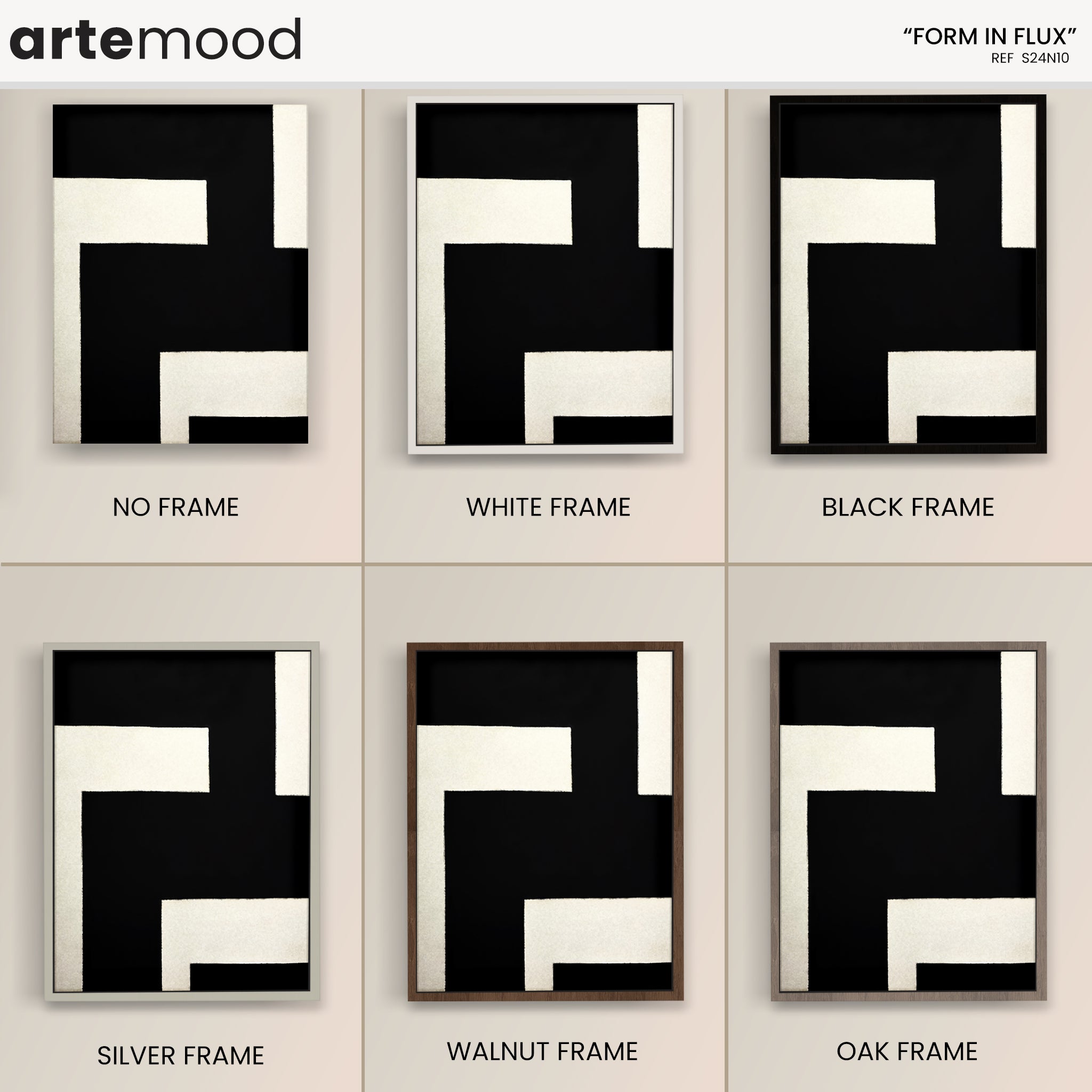 Abstract Artwork Print On Canvas - Minimalist Geometric Modern Art - Black White Composition