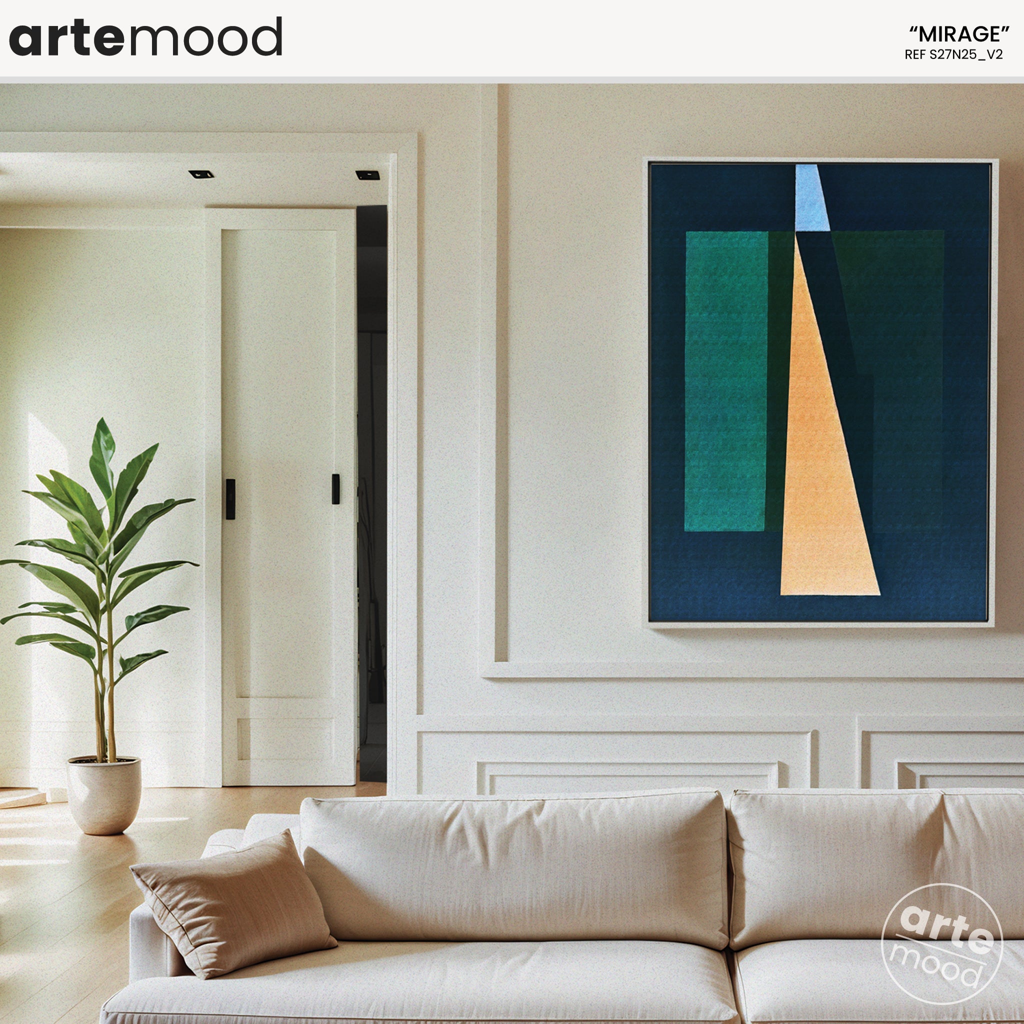 Abstract Artwork Print - Modern Art Canvas - Minimalist, Logical, Geometric Art, Triangle