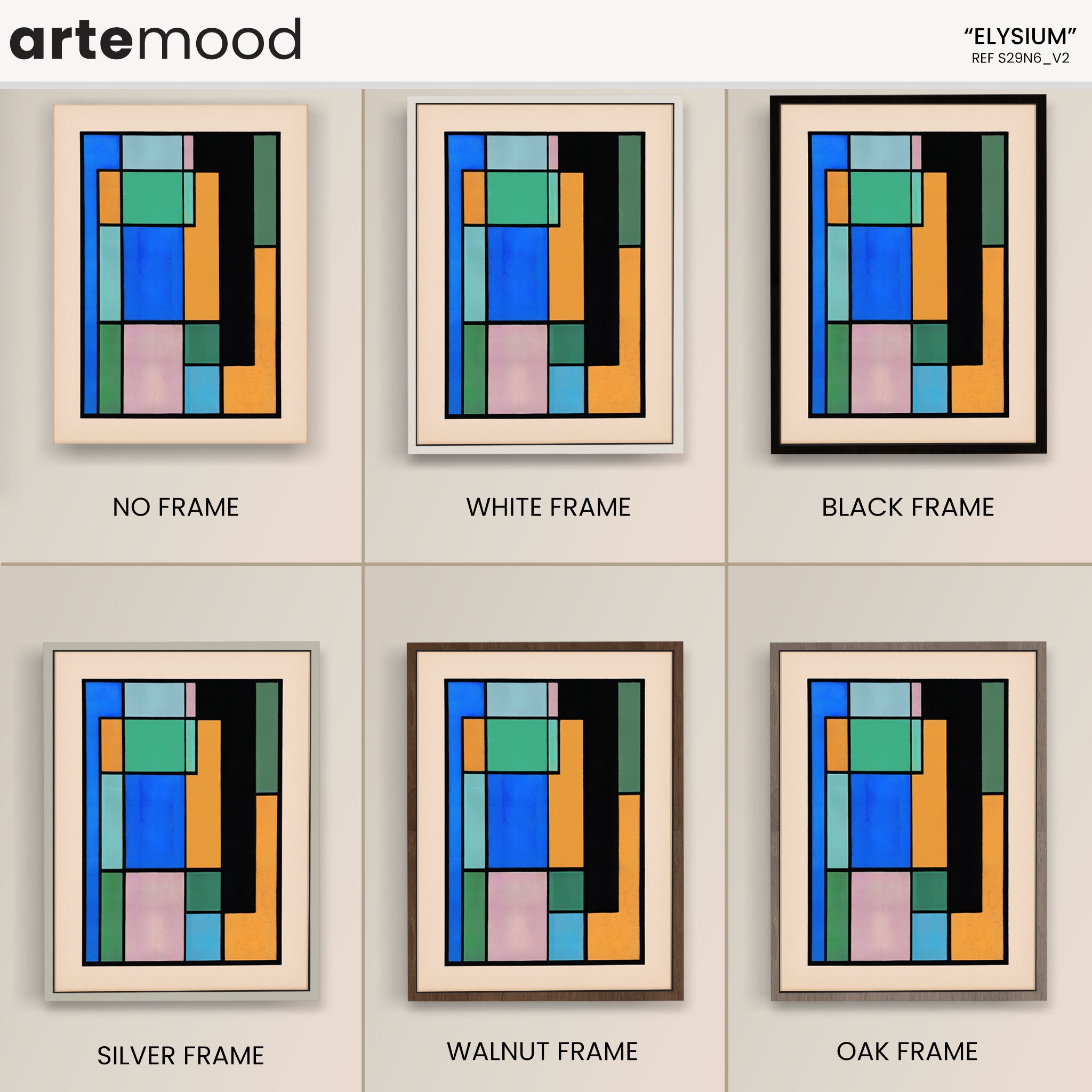 Pastel Color Block Art Print, Abstract Artwork Print On Canvas - Minimalist Geometric Modern Art - Blue, Yellow, Orange, Green, Pink, Vibrant, Cool Wall Art Minimal