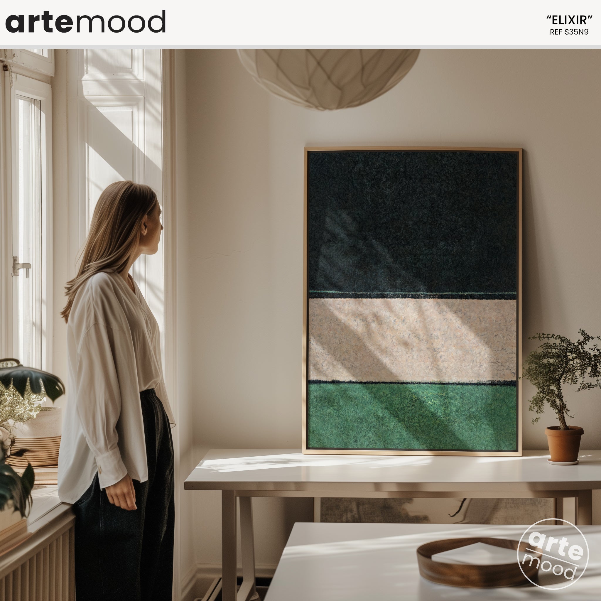 Color Field Artwork Print On Canvas - Gree, Black, White Art, Minimalist, Zen, Serene, Rothko Style Wall Art Decor