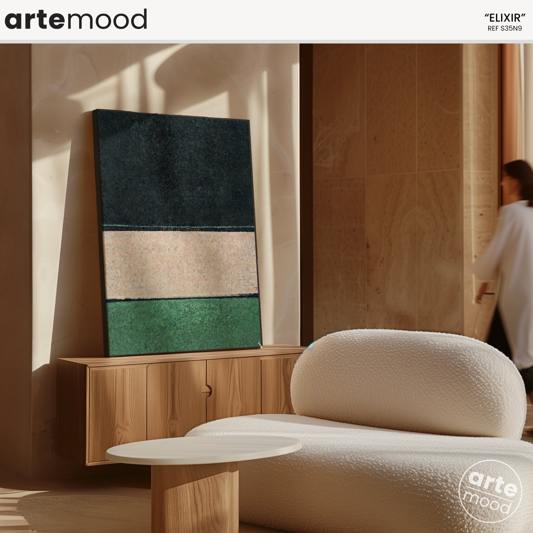 Color Field Artwork Print On Canvas - Gree, Black, White Art, Minimalist, Zen, Serene, Rothko Style Wall Art Decor