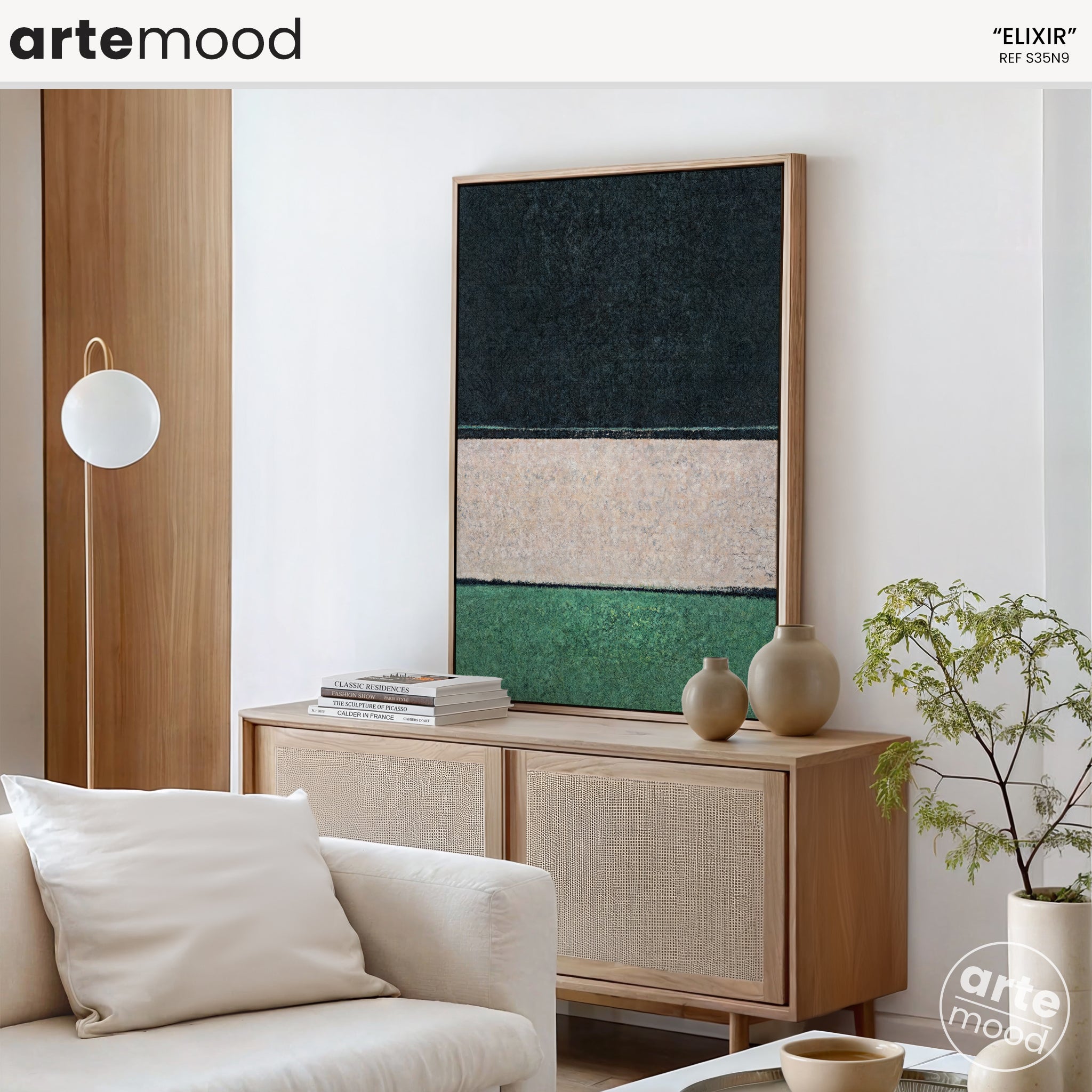 Color Field Artwork Print On Canvas - Gree, Black, White Art, Minimalist, Zen, Serene, Rothko Style Wall Art Decor