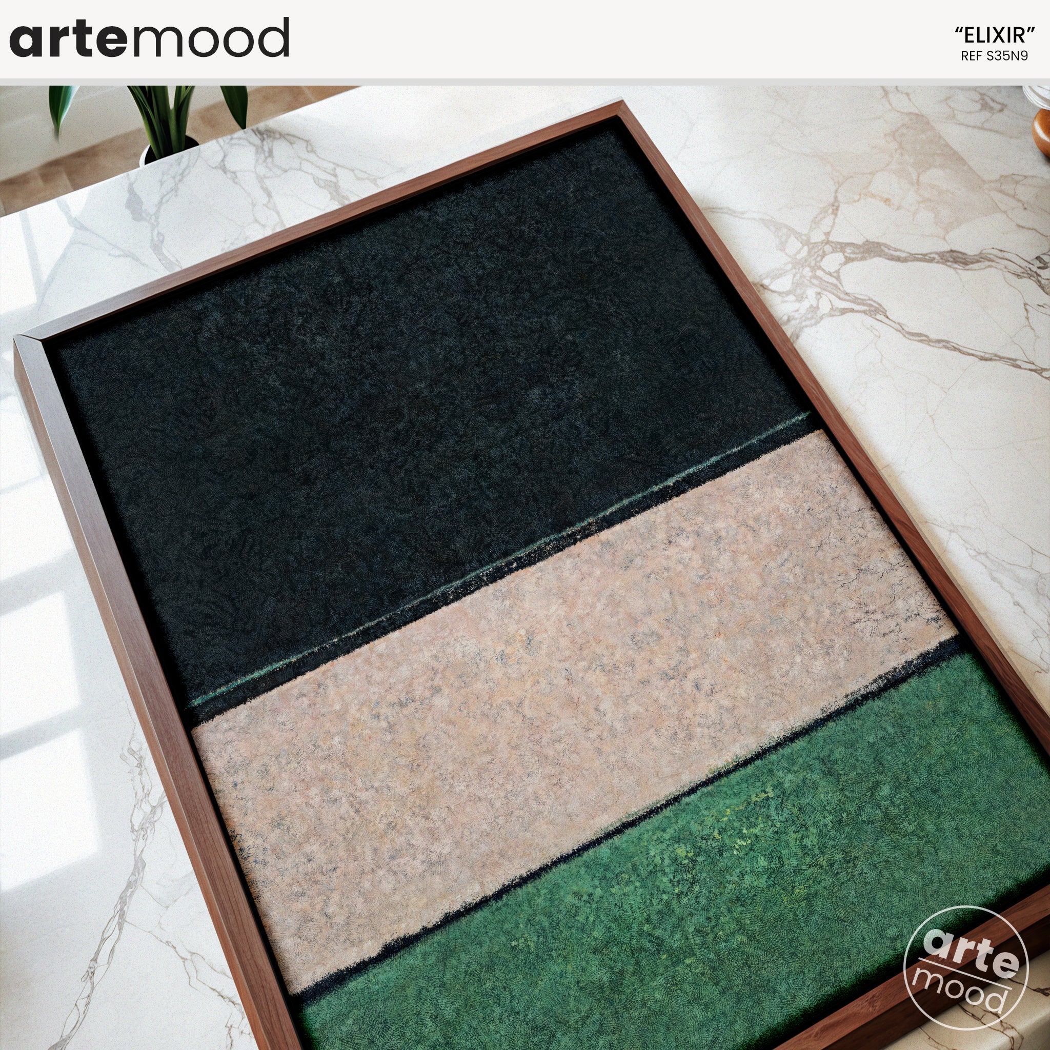 Color Field Artwork Print On Canvas - Gree, Black, White Art, Minimalist, Zen, Serene, Rothko Style Wall Art Decor