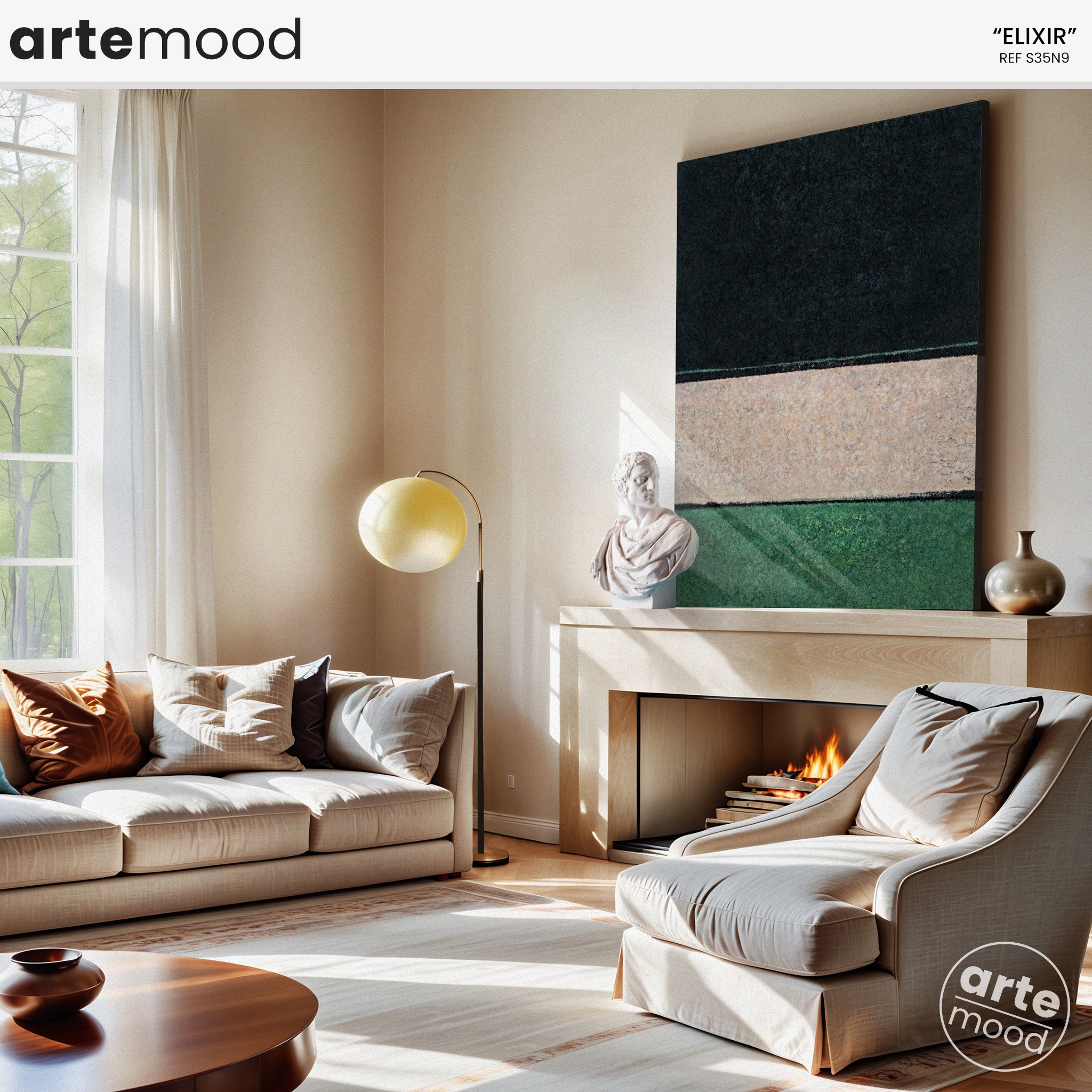 Color Field Artwork Print On Canvas - Gree, Black, White Art, Minimalist, Zen, Serene, Rothko Style Wall Art Decor