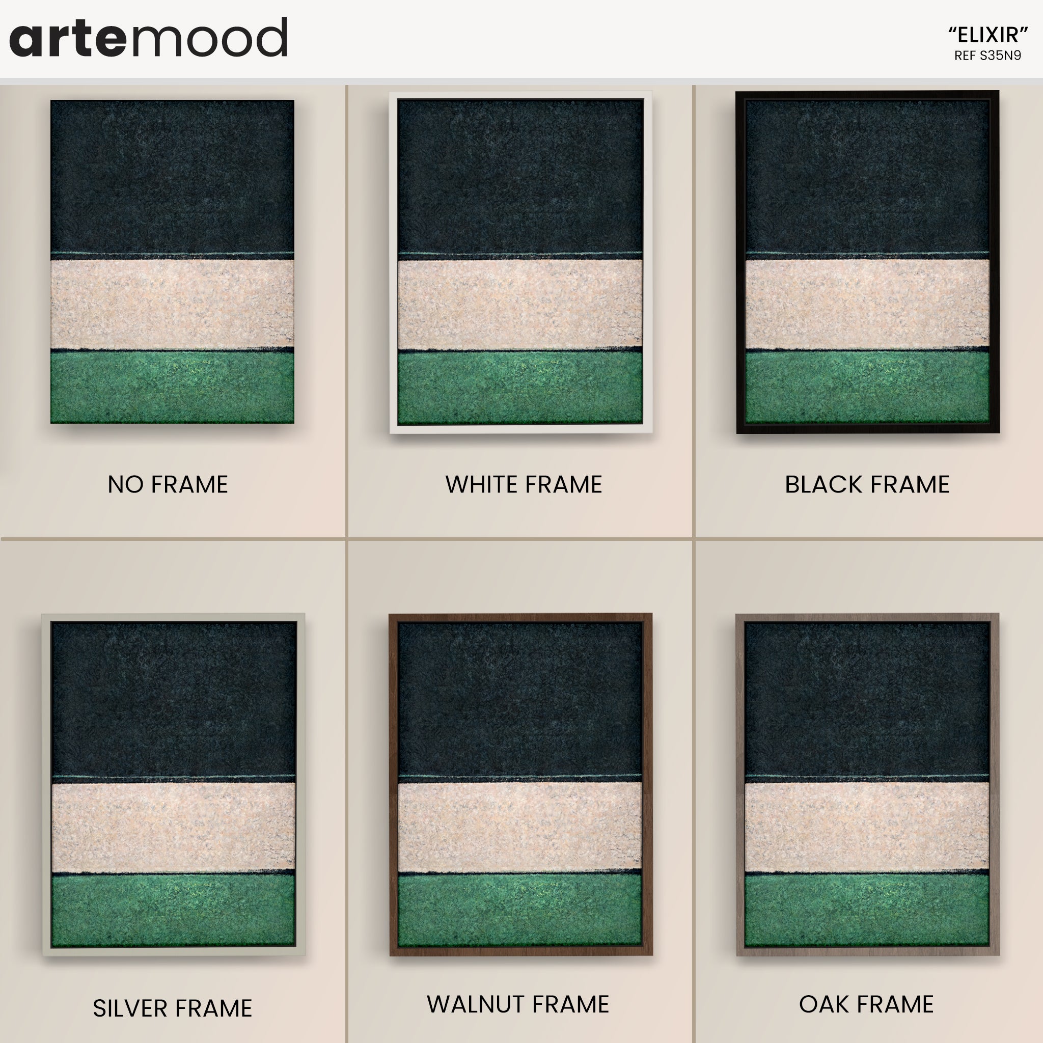 Color Field Artwork Print On Canvas - Gree, Black, White Art, Minimalist, Zen, Serene, Rothko Style Wall Art Decor