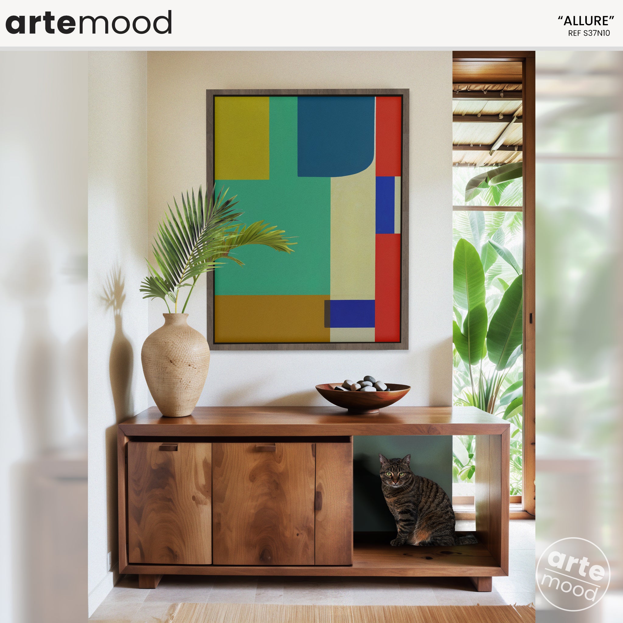 Allure - Composition abstraite - Vert, Bleu, Rouge, Jaune - S37N10