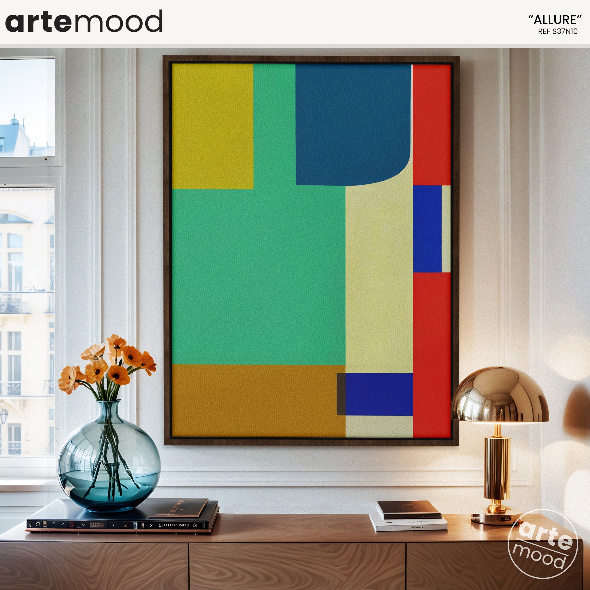 Allure - Composition abstraite - Vert, Bleu, Rouge, Jaune - S37N10