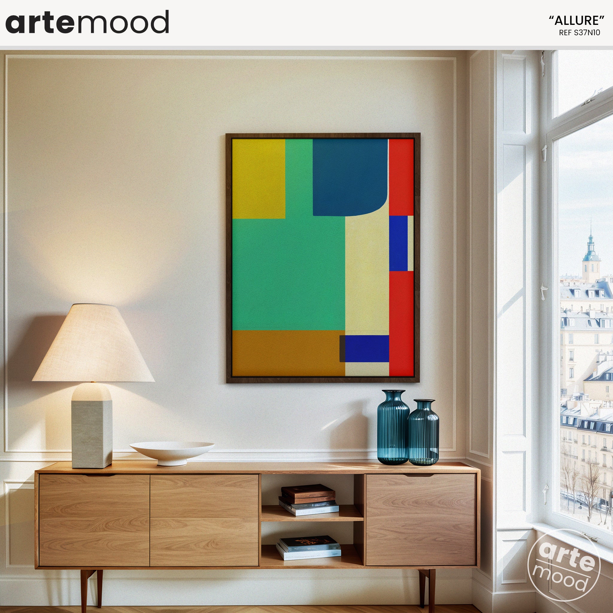 Allure - Composition abstraite - Vert, Bleu, Rouge, Jaune - S37N10