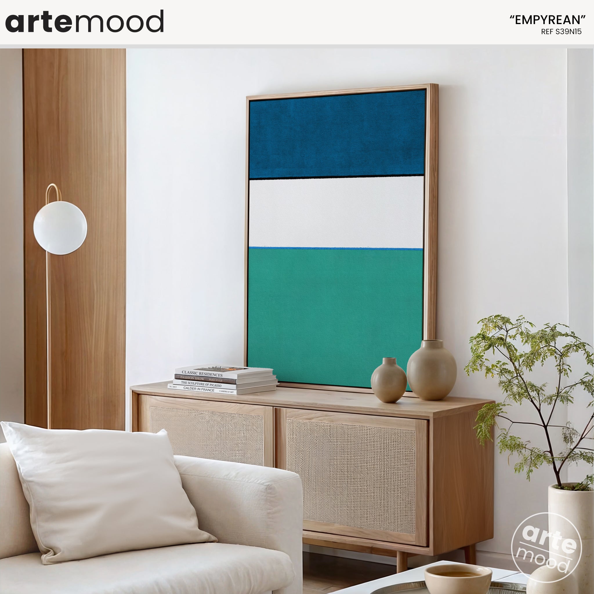 Color Field Artwork Print On Canvas - Minimalist, Zen, Blue, Green, White, Minimal Rothko Style Art Print, Modern Art Contemporary Wall Decor