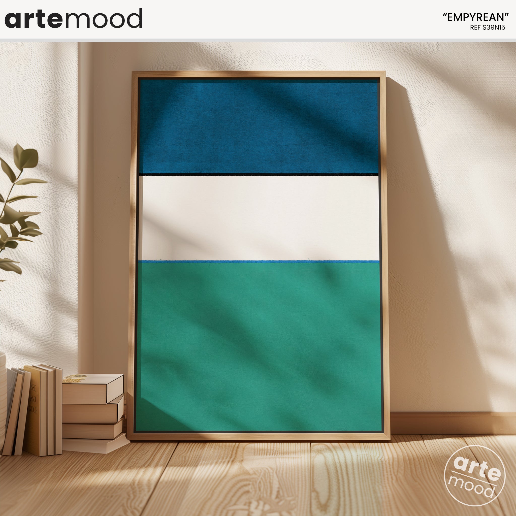 Color Field Artwork Print On Canvas - Minimalist, Zen, Blue, Green, White, Minimal Rothko Style Art Print, Modern Art Contemporary Wall Decor