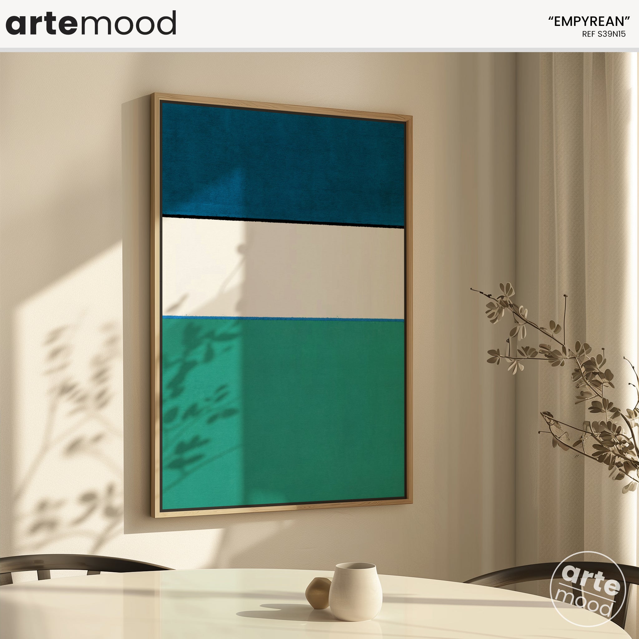 Color Field Artwork Print On Canvas - Minimalist, Zen, Blue, Green, White, Minimal Rothko Style Art Print, Modern Art Contemporary Wall Decor