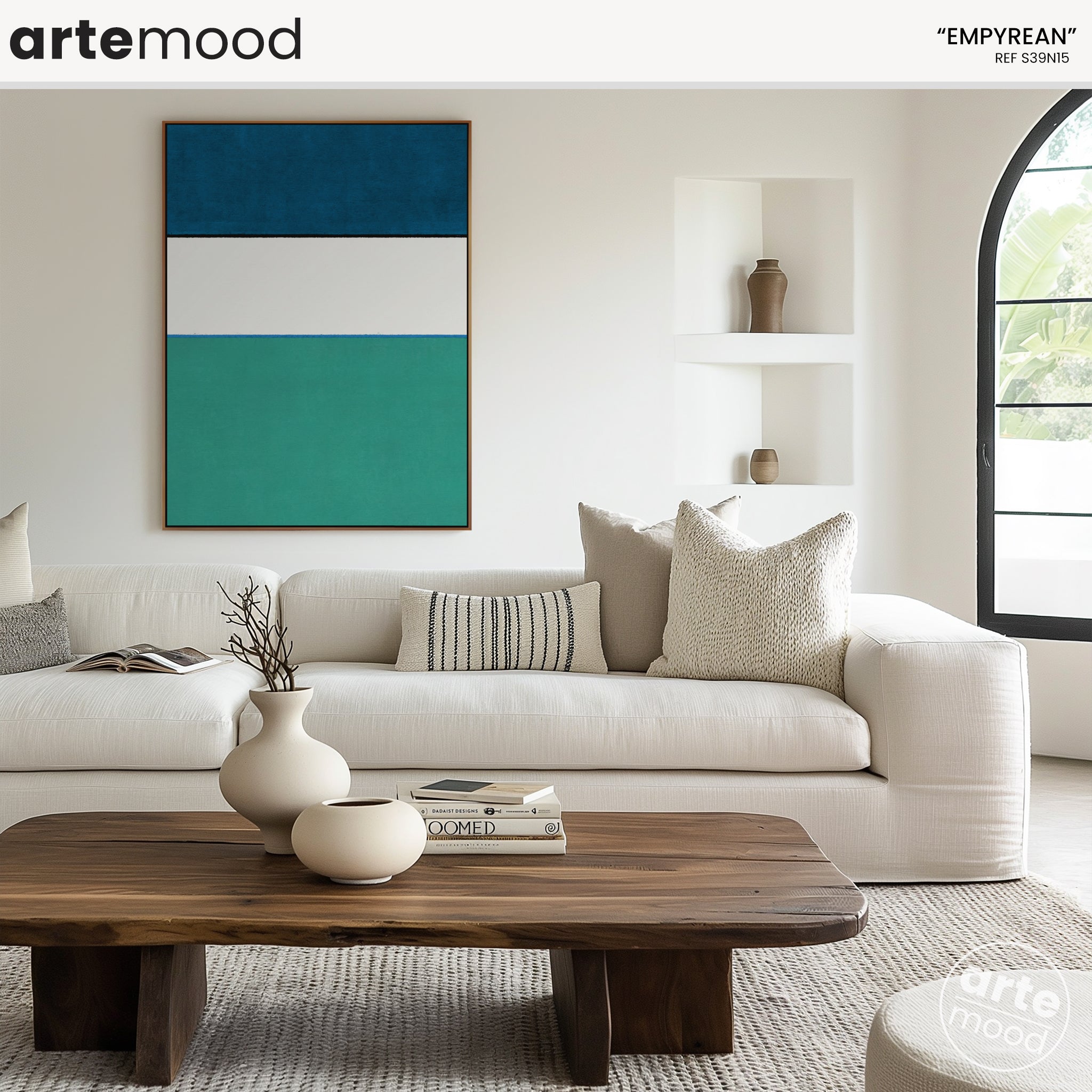 Color Field Artwork Print On Canvas - Minimalist, Zen, Blue, Green, White, Minimal Rothko Style Art Print, Modern Art Contemporary Wall Decor
