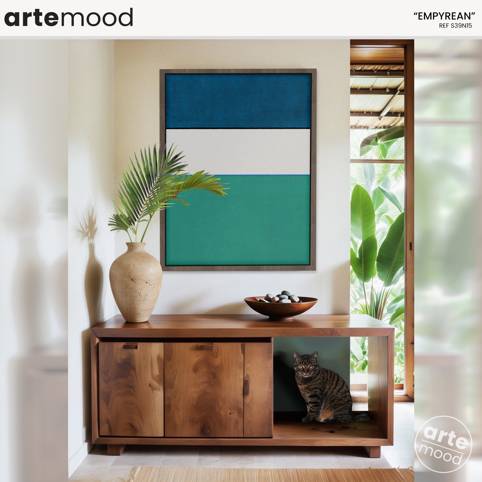 Color Field Artwork Print On Canvas - Minimalist, Zen, Blue, Green, White, Minimal Rothko Style Art Print, Modern Art Contemporary Wall Decor