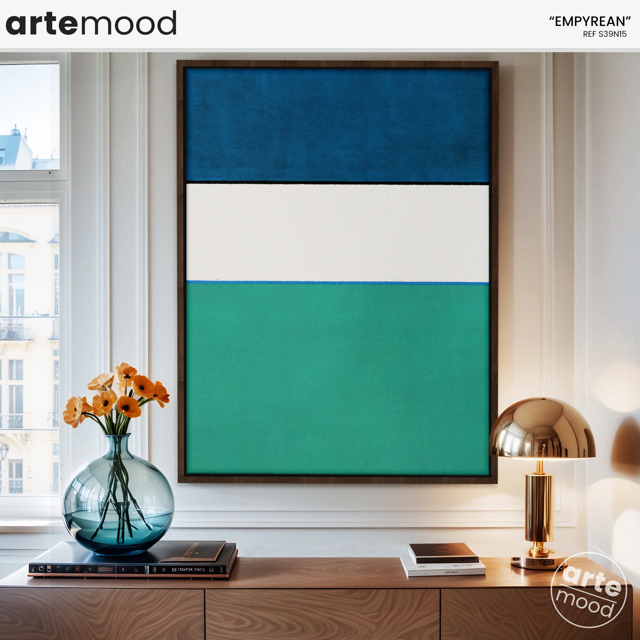 Color Field Artwork Print On Canvas - Minimalist, Zen, Blue, Green, White, Minimal Rothko Style Art Print, Modern Art Contemporary Wall Decor